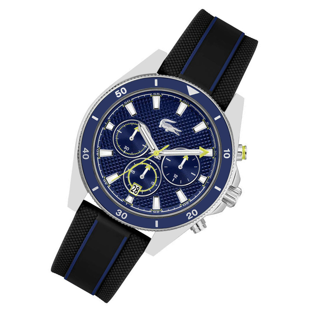Lacoste Blue Silicone Navy Dial Chronograph Men's Watch - 2011361