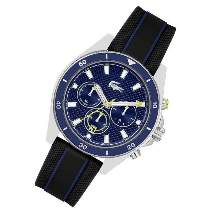 Lacoste Blue Silicone Navy Dial Chronograph Men's Watch - 2011361