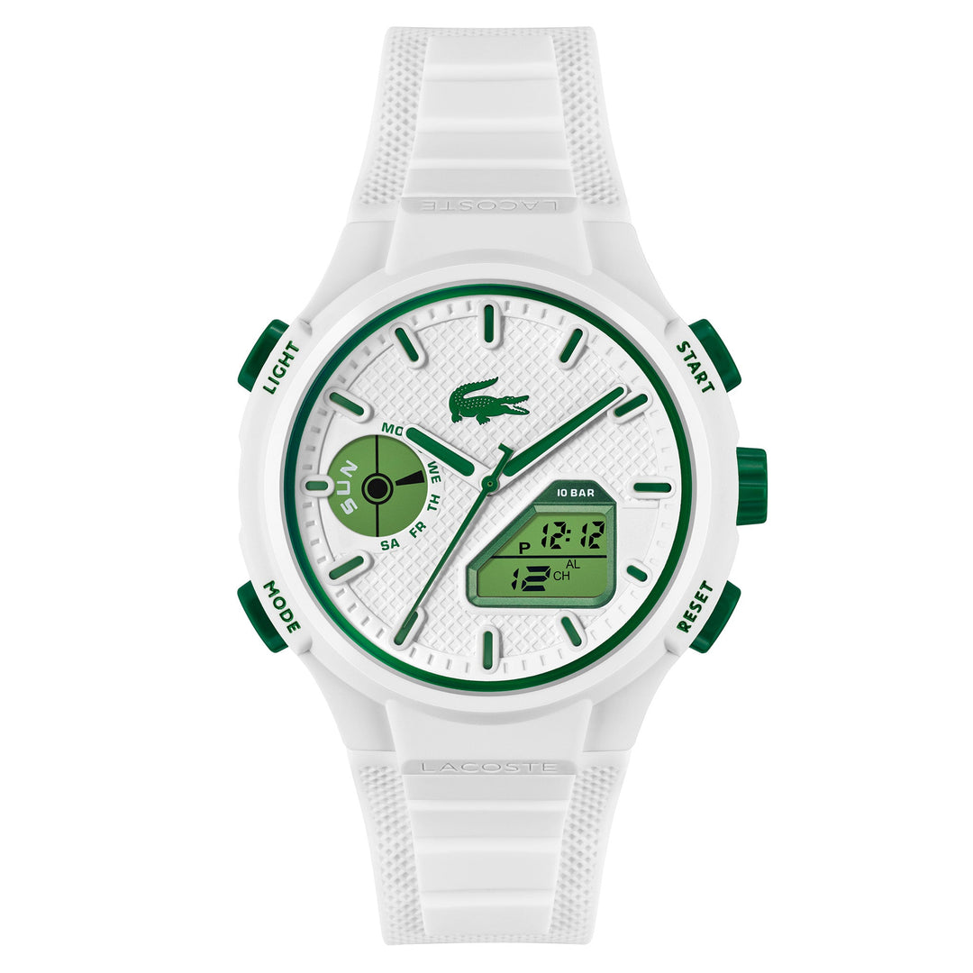 Lacoste White Silicone Men's Digital Watch - 2011364