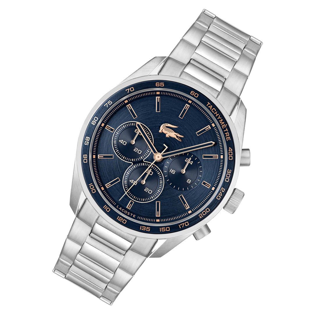 Lacoste Stainless Steel Blue Dial Chronograph Men's Watch - 2011380