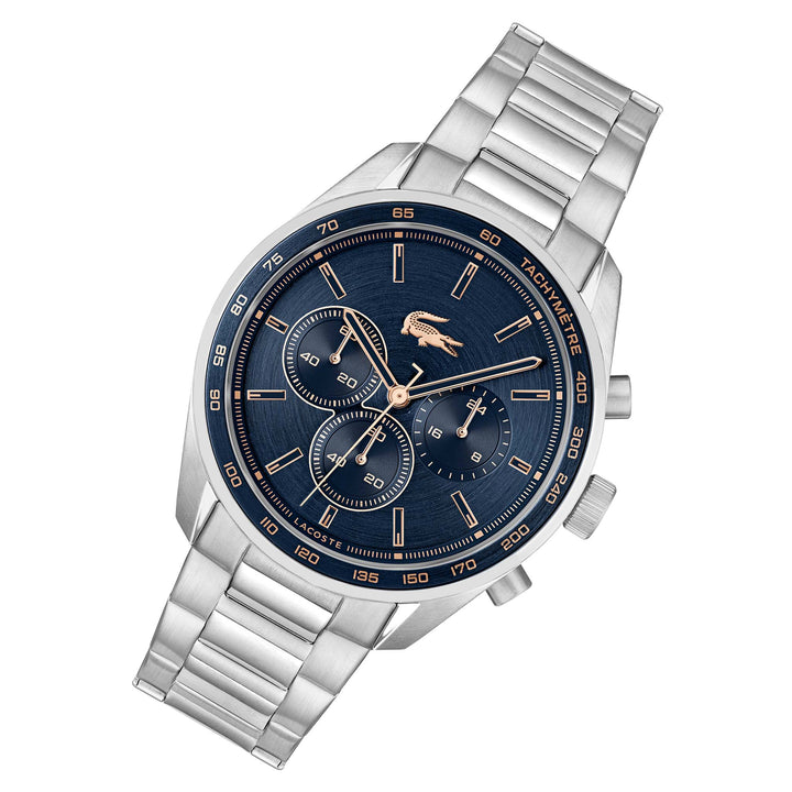 Lacoste Stainless Steel Blue Dial Chronograph Men's Watch - 2011380