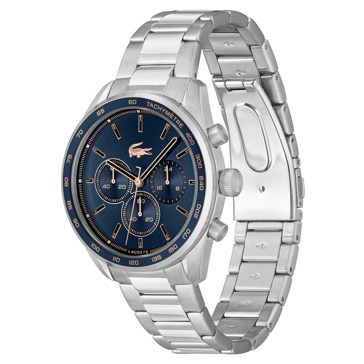 Lacoste Stainless Steel Blue Dial Chronograph Men's Watch - 2011380