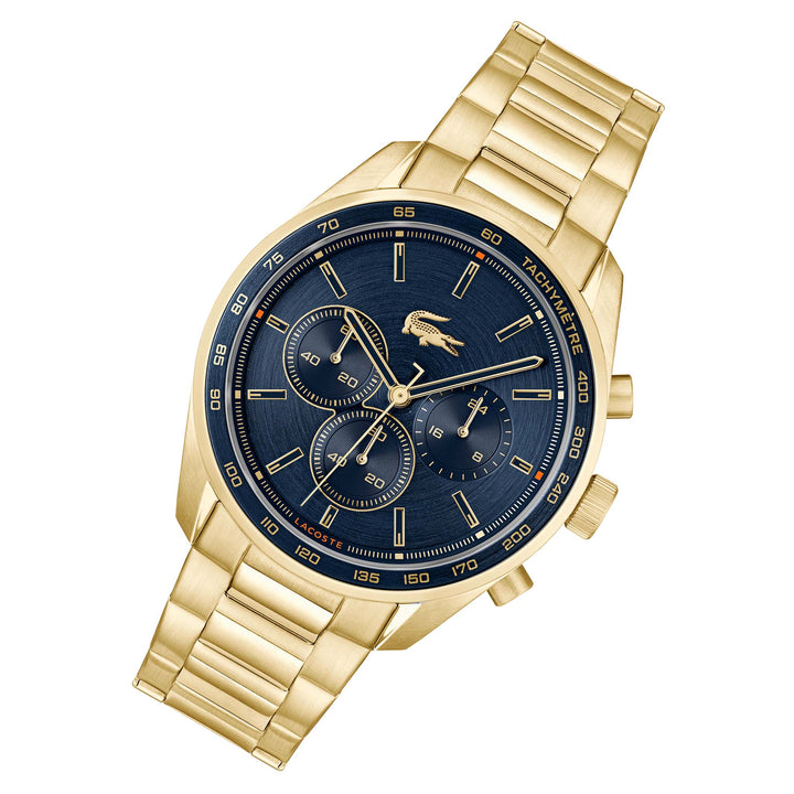 Lacoste Gold Steel Blue Dial Chronograph Men's Watch - 2011381