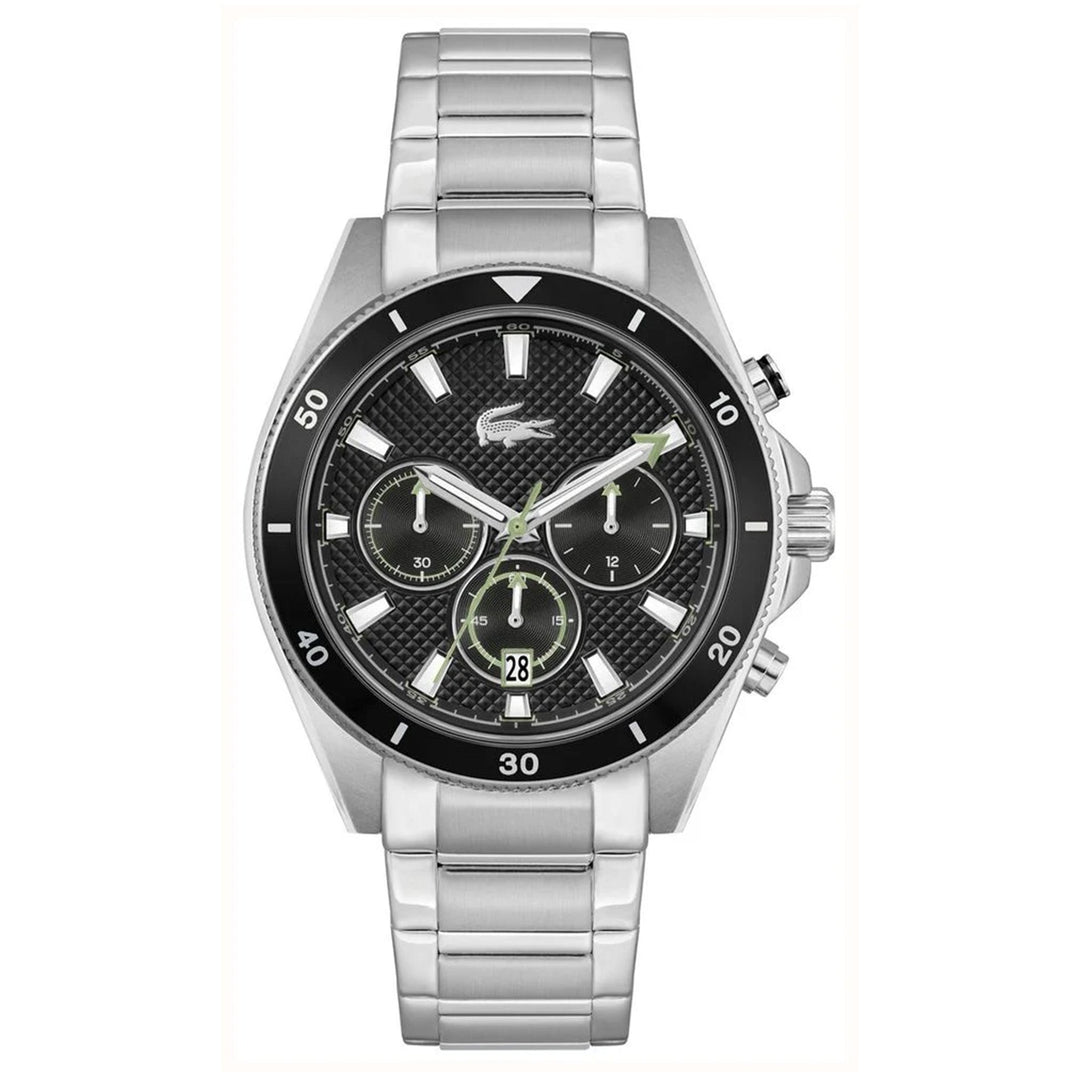 Lacoste Stainless Steel Black Dial Chronograph Men's Watch - 2011382