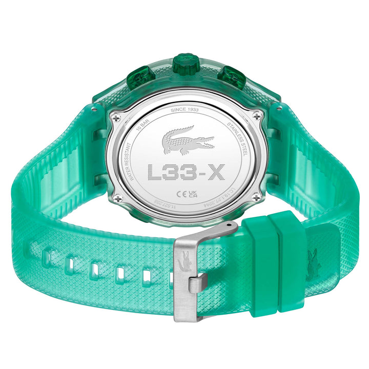 Lacoste Green Silicone Black Dial Digital-Analogue Men's Watch - 2011392