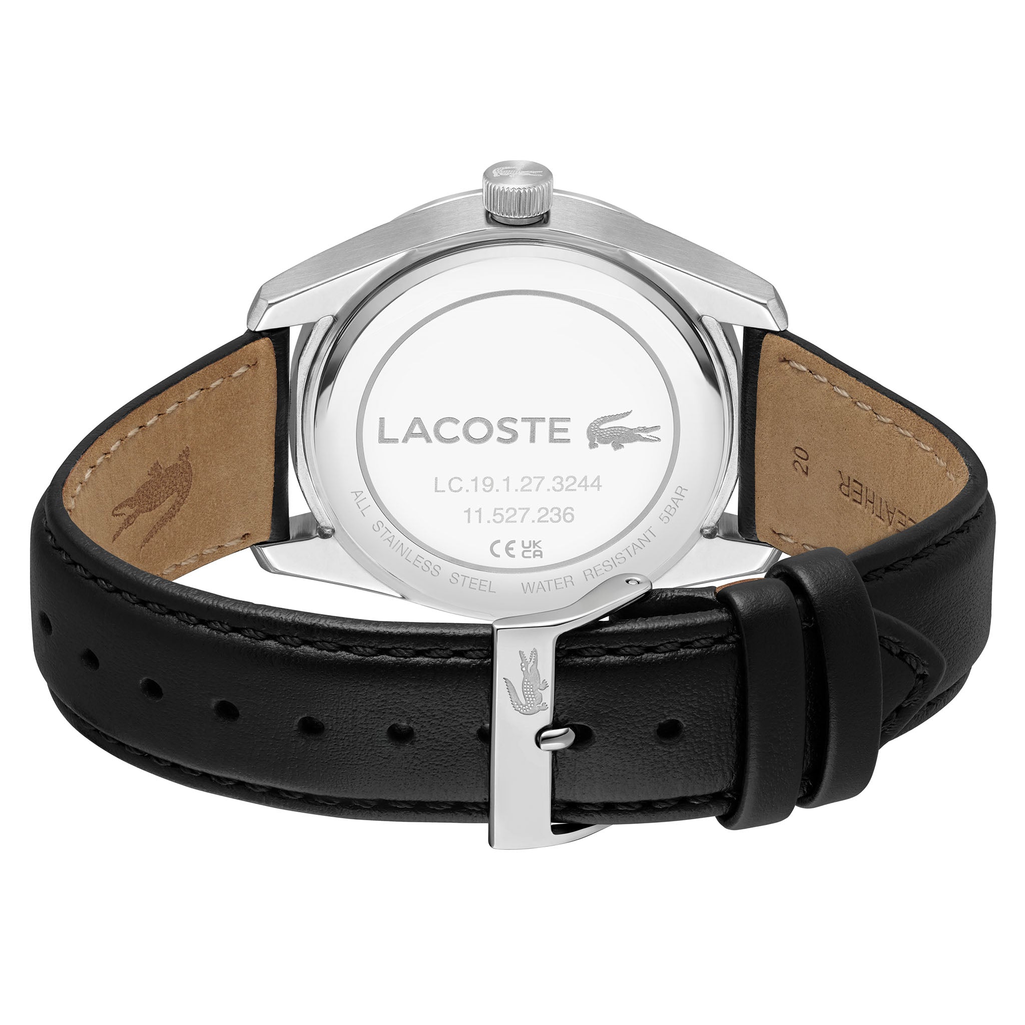 Lacoste Black Leather Green Dial Men's Watch - 2011423