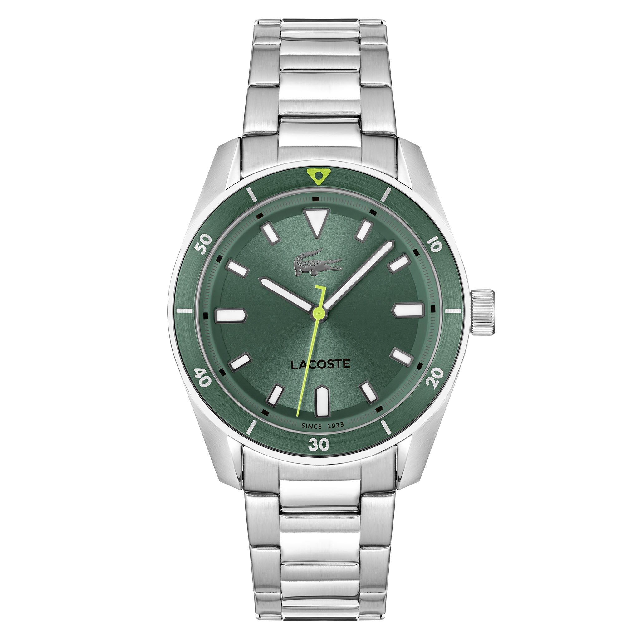 Lacoste Stainless Steel Green Dial Men's Watch - 2011425
