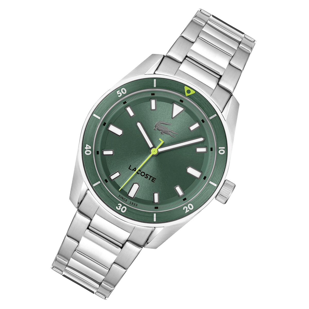 Lacoste Stainless Steel Green Dial Men's Watch - 2011425