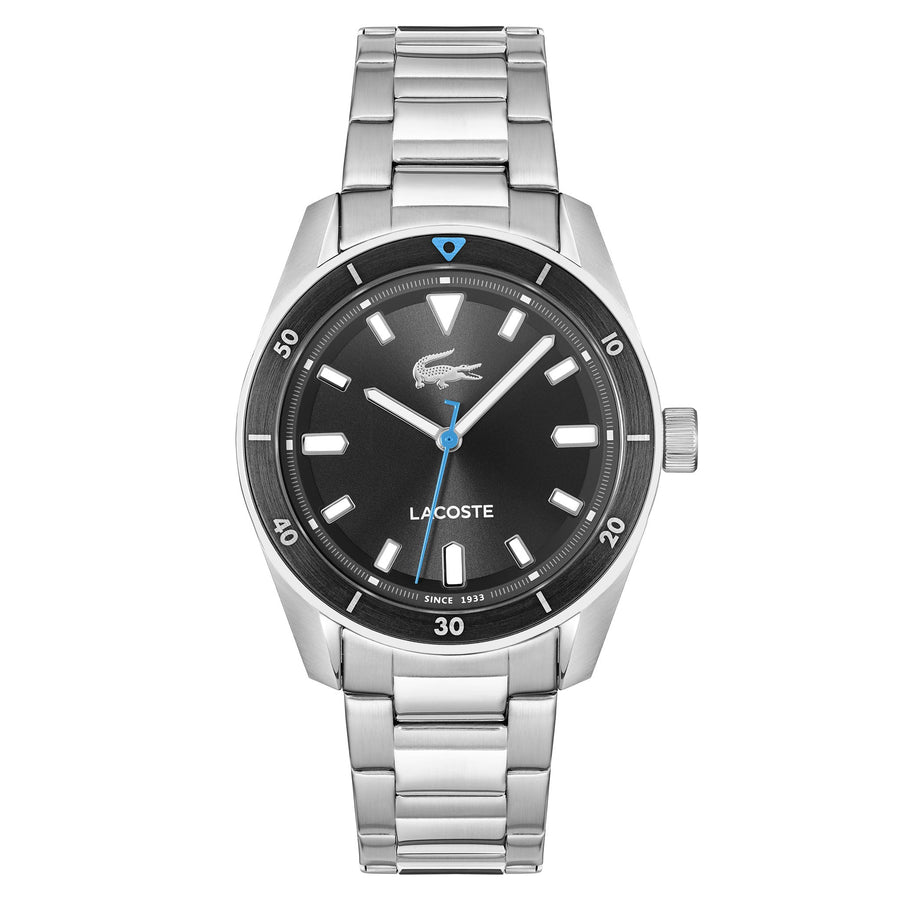 Lacoste Stainless Steel Black Dial Men's Watch - 2011433