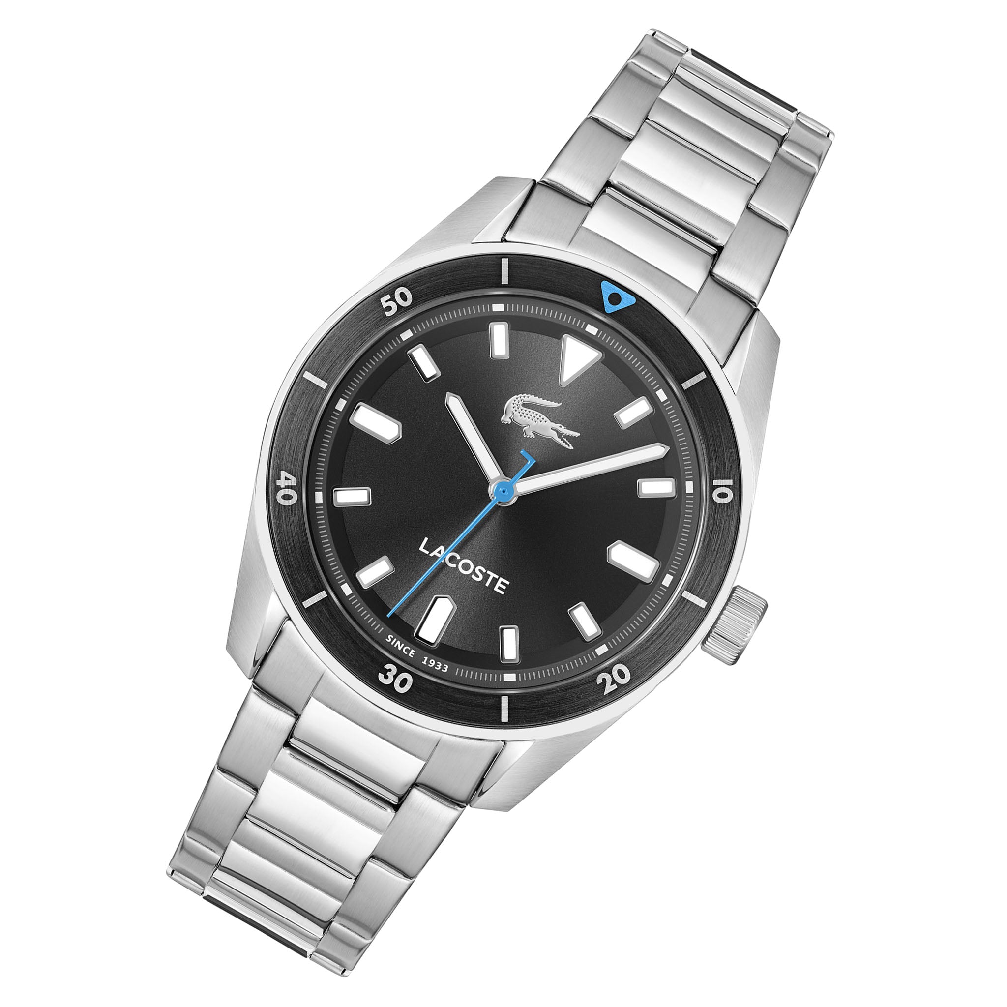 Lacoste Stainless Steel Black Dial Men's Watch - 2011433