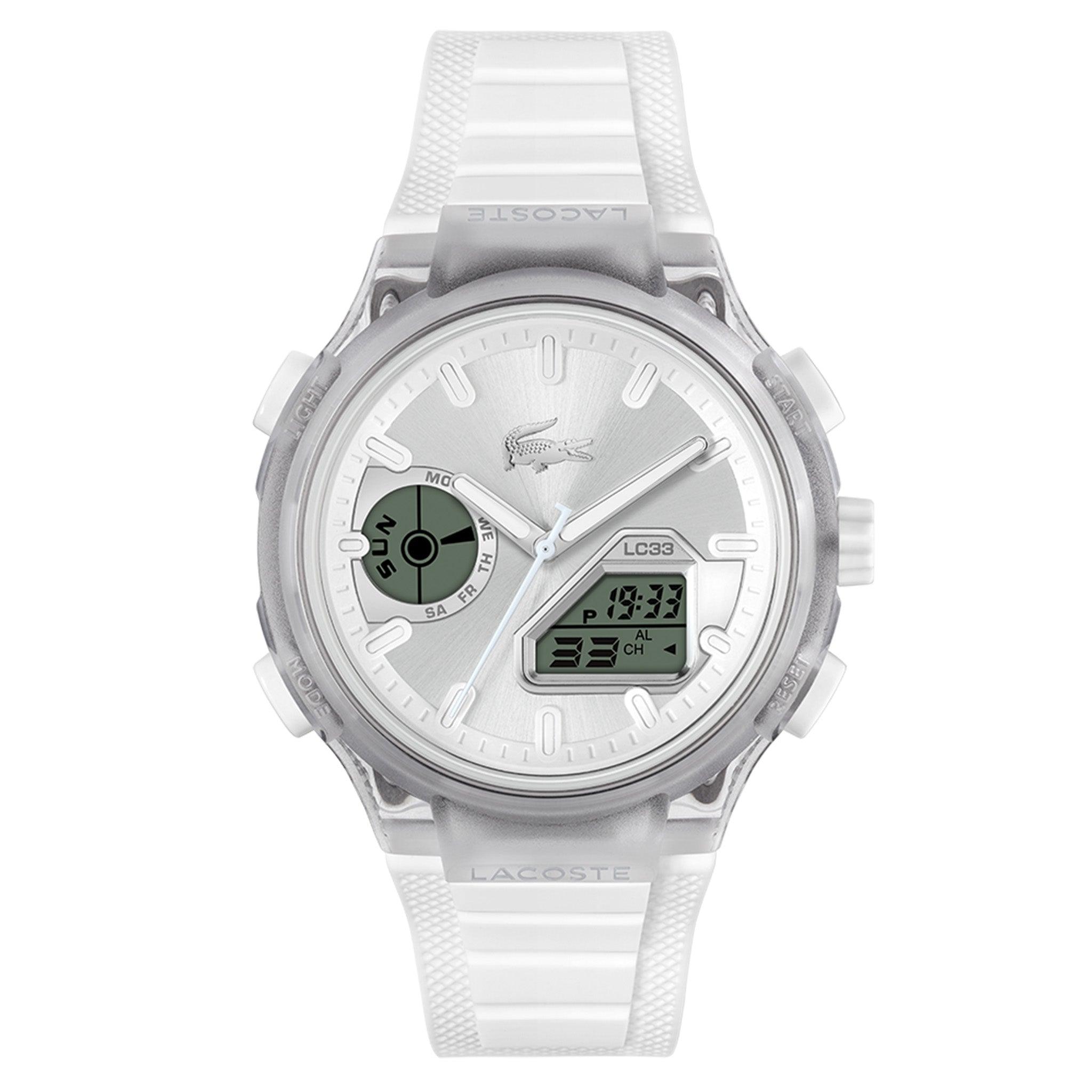 Lacoste White Silicone Silver White Dial Men's Watch - 2011480