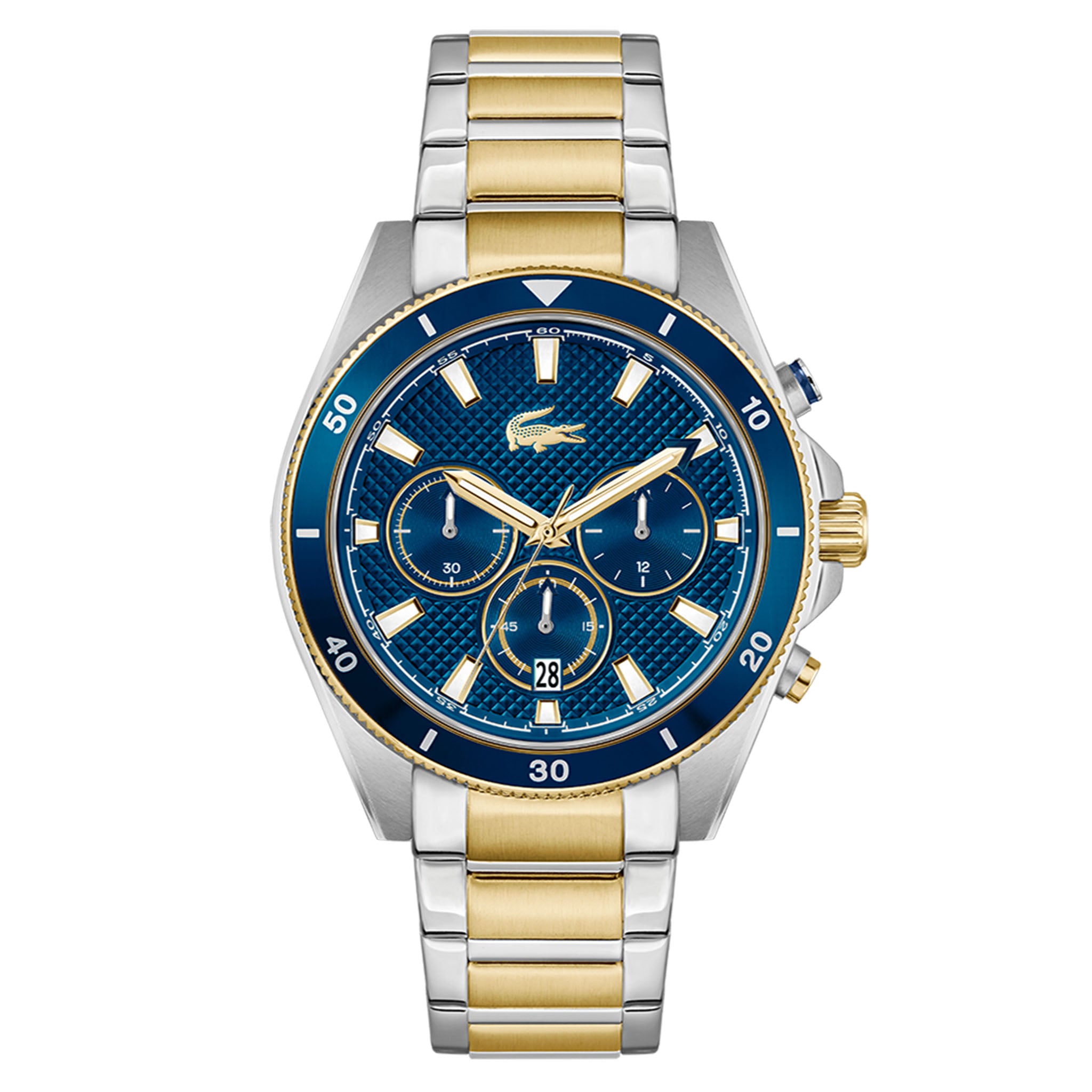 Lacoste Two-Tone Steel Blue Dial Chronograph Men's Watch - 2011481