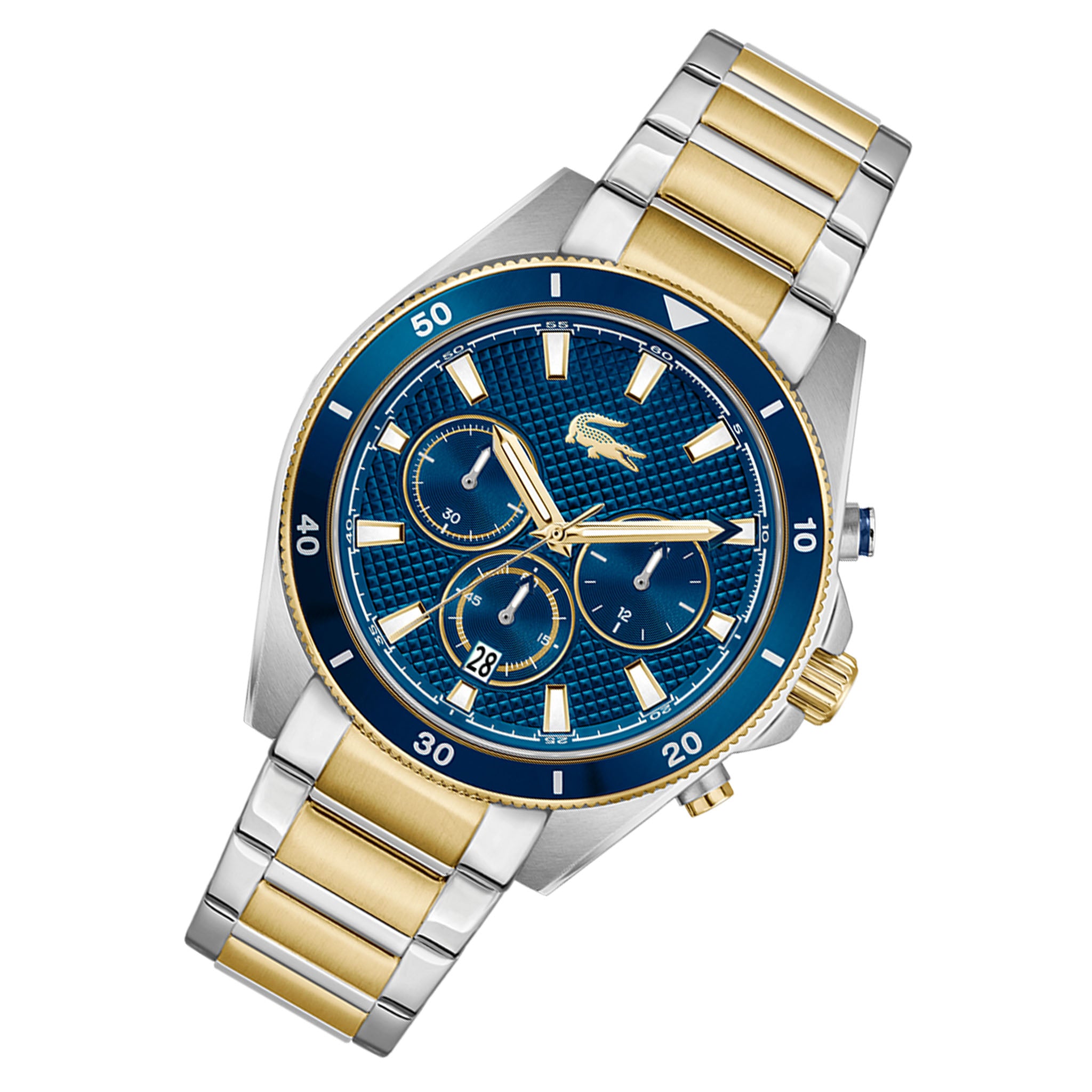 Lacoste Two-Tone Steel Blue Dial Chronograph Men's Watch - 2011481