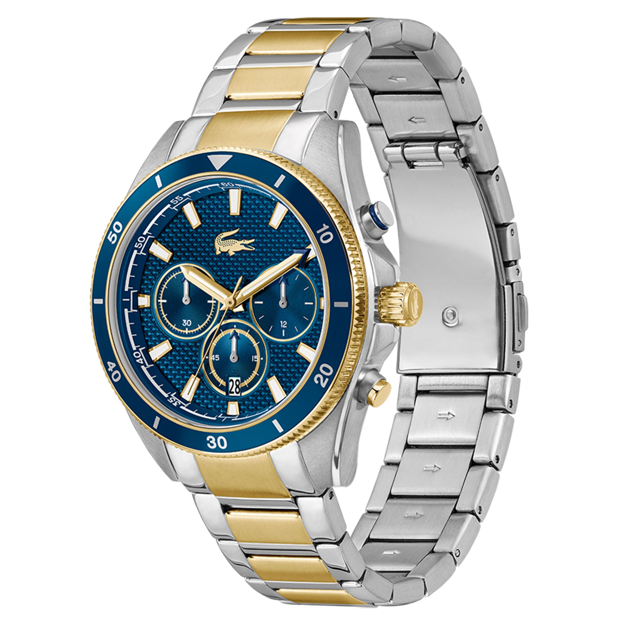 Lacoste Two-Tone Steel Blue Dial Chronograph Men's Watch - 2011481