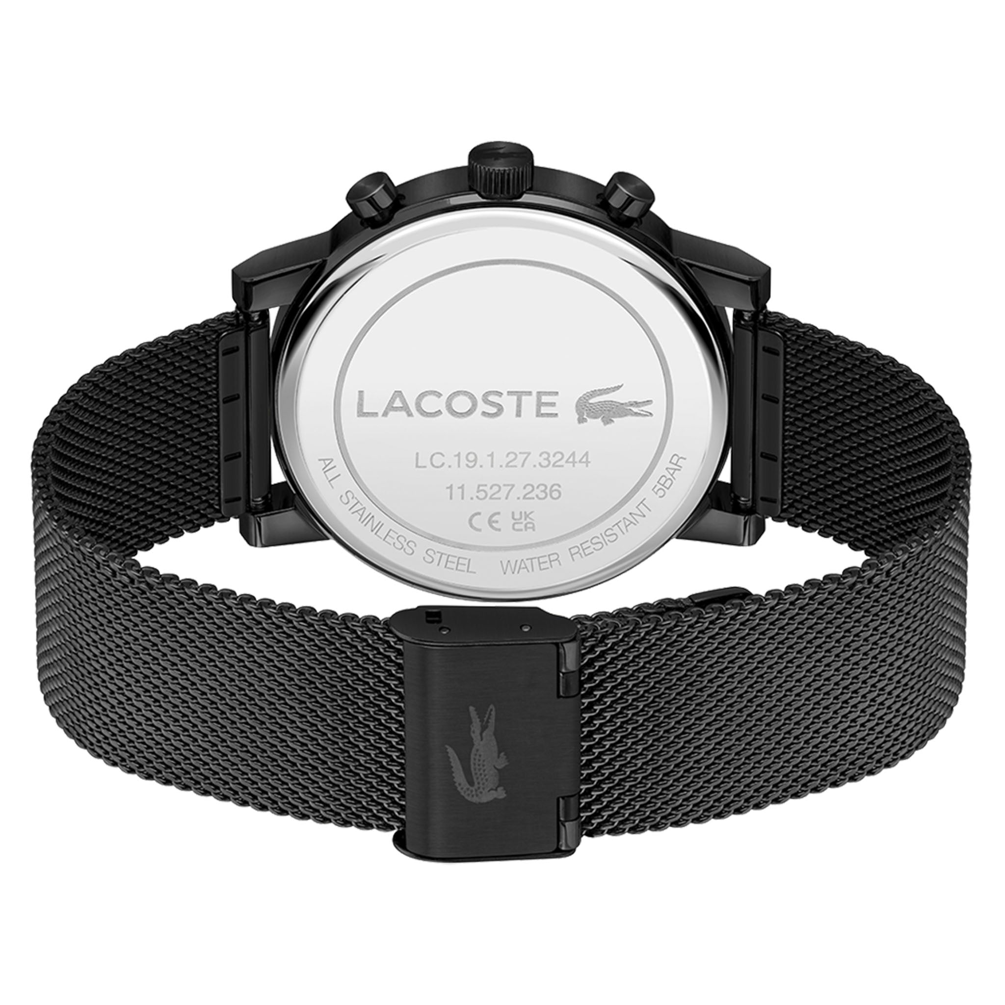 Lacoste Black Steel Mesh Multi-function Men's Watch - 2011485