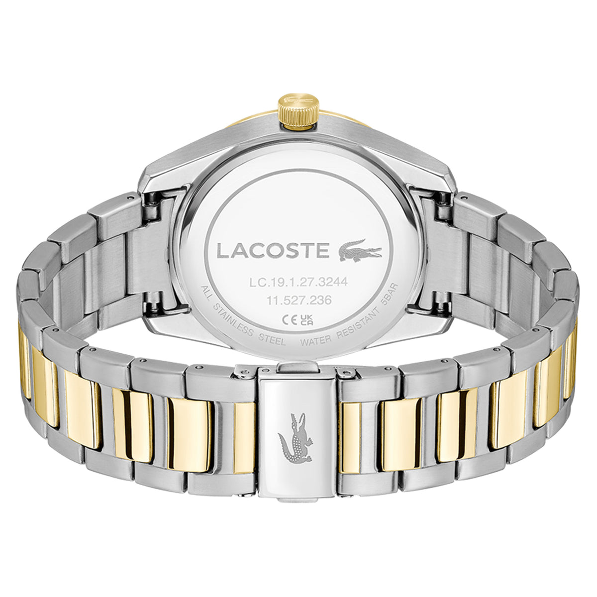 Lacoste Two-Tone Steel Black Dial Men's Watch - 2011488