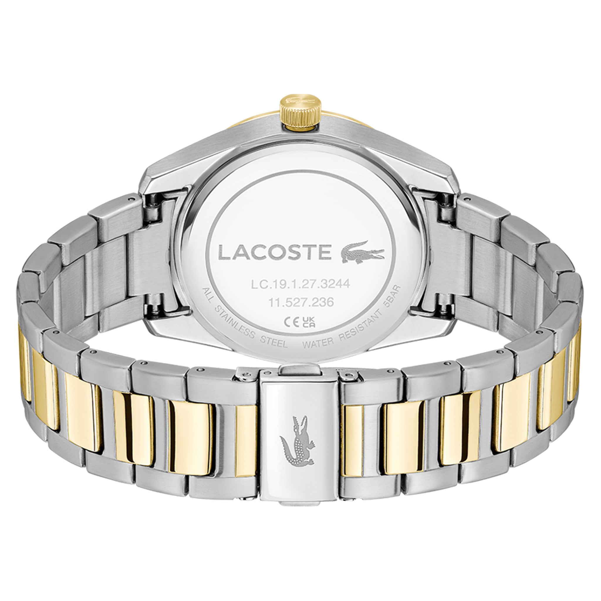 Lacoste Two-Tone Steel Black Dial Men's Watch - 2011488