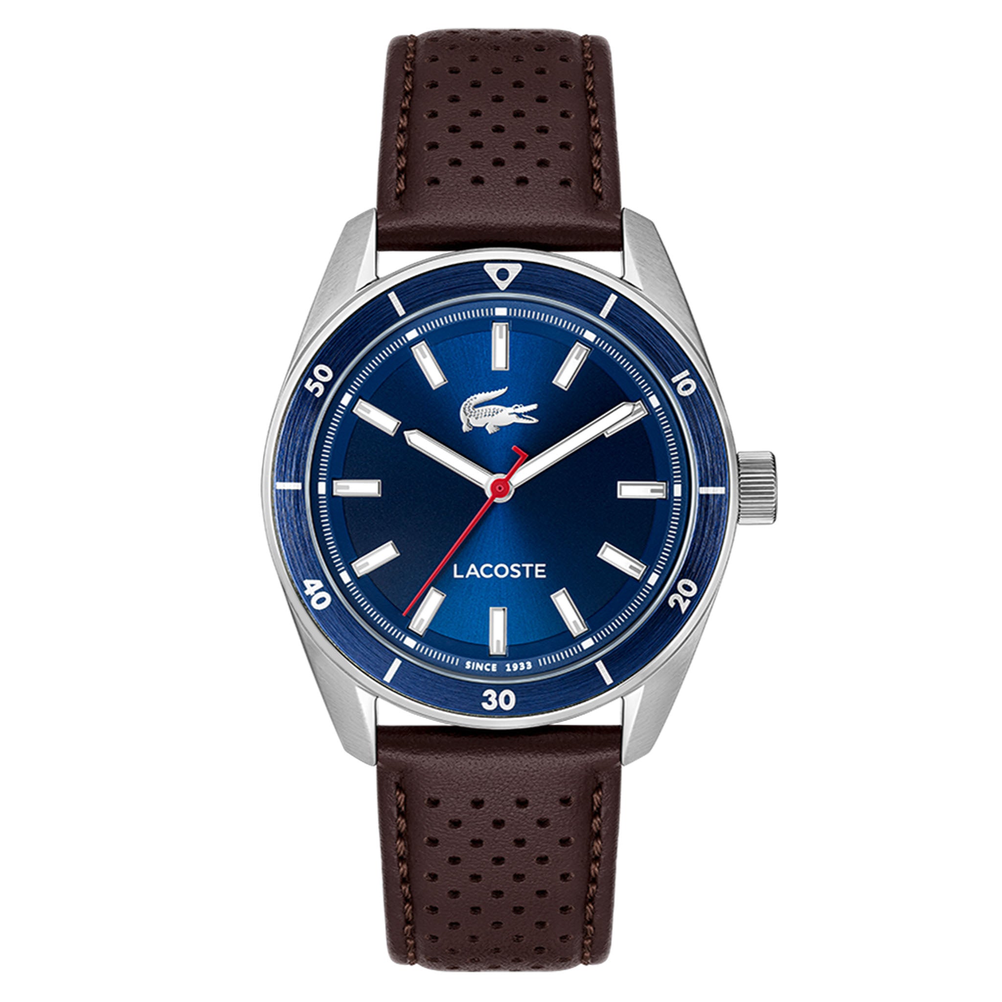 Lacoste Brown Leather Blue Dial Men's Watch - 2011489