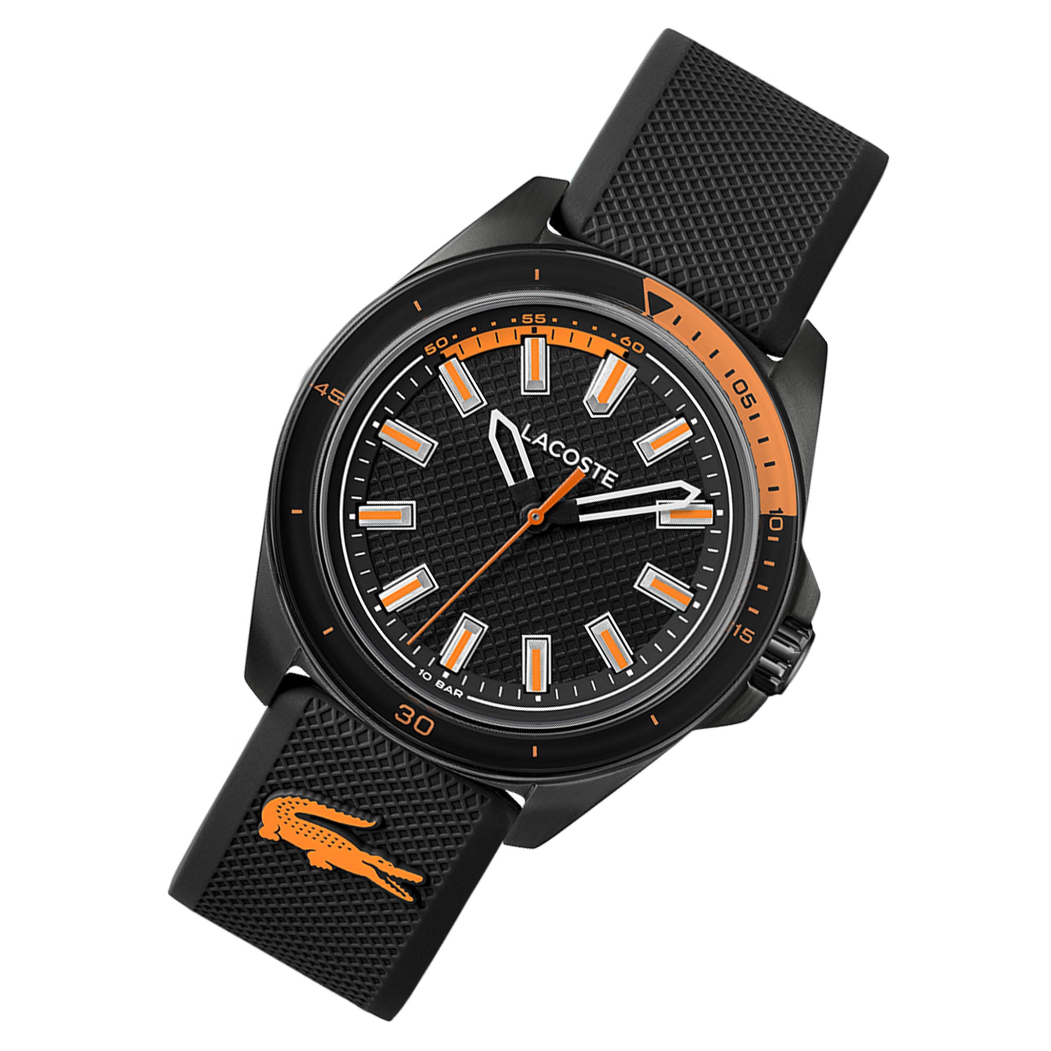 Lacoste Silicone Black Dial Men's Watch - 2011495