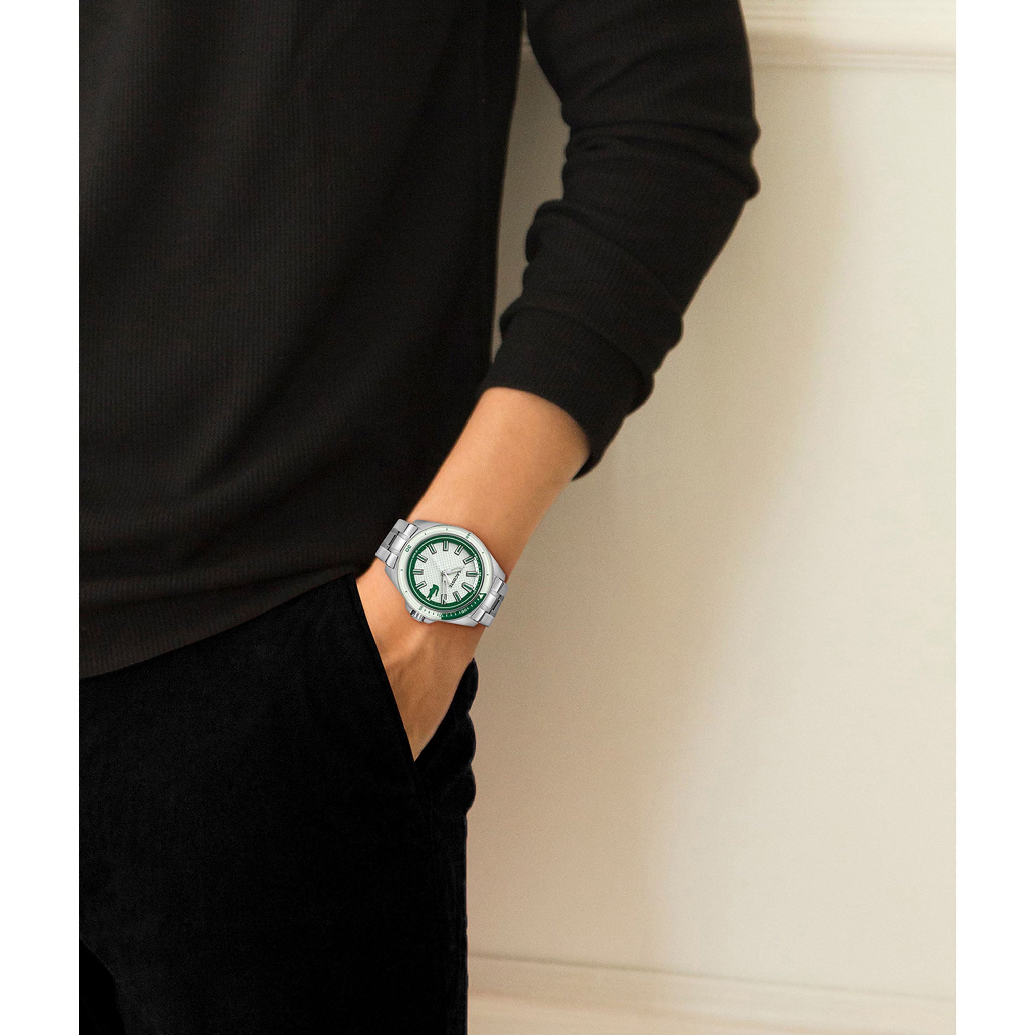 Lacoste Stainless Steel White Dial Men's Watch - 2011496