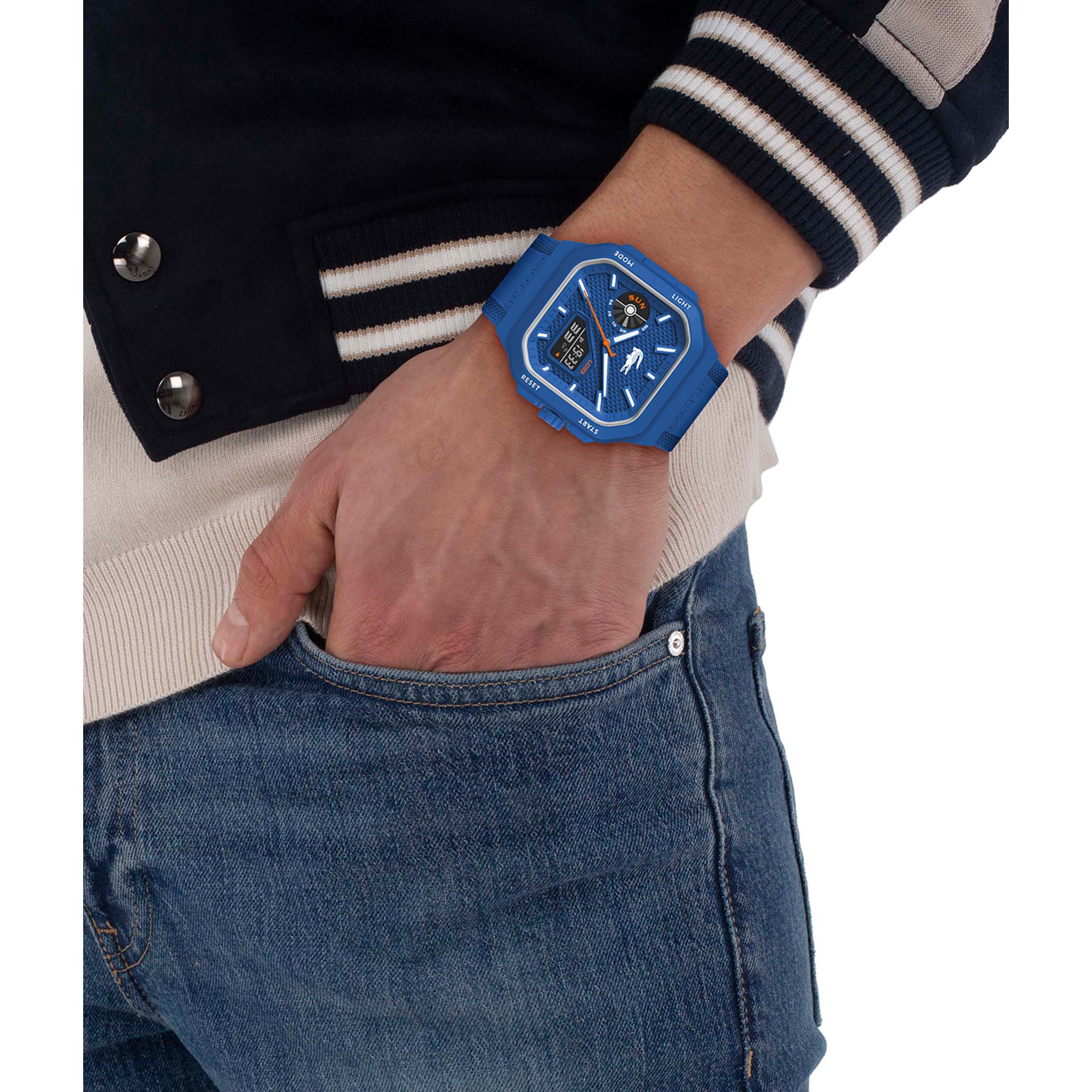 Lacoste Silicone Blue Dial Digital-Analogue Men's Watch - 2011504