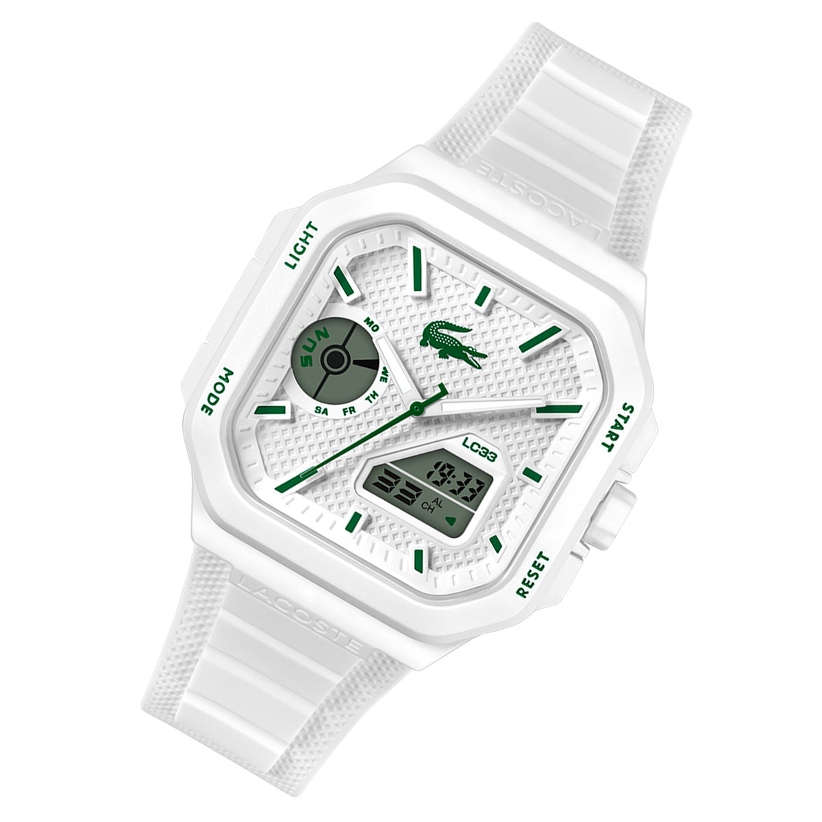 Lacoste Silicone White Dial Digital-Analogue Men's Watch - 2011506