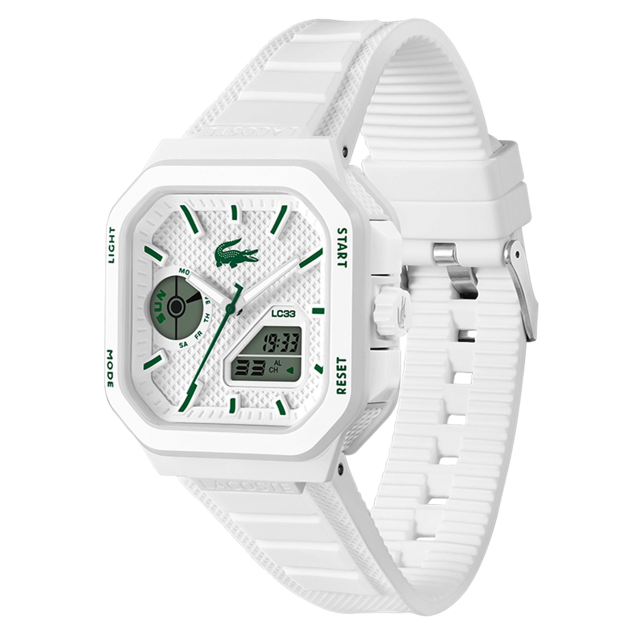 Lacoste Silicone White Dial Digital-Analogue Men's Watch - 2011506