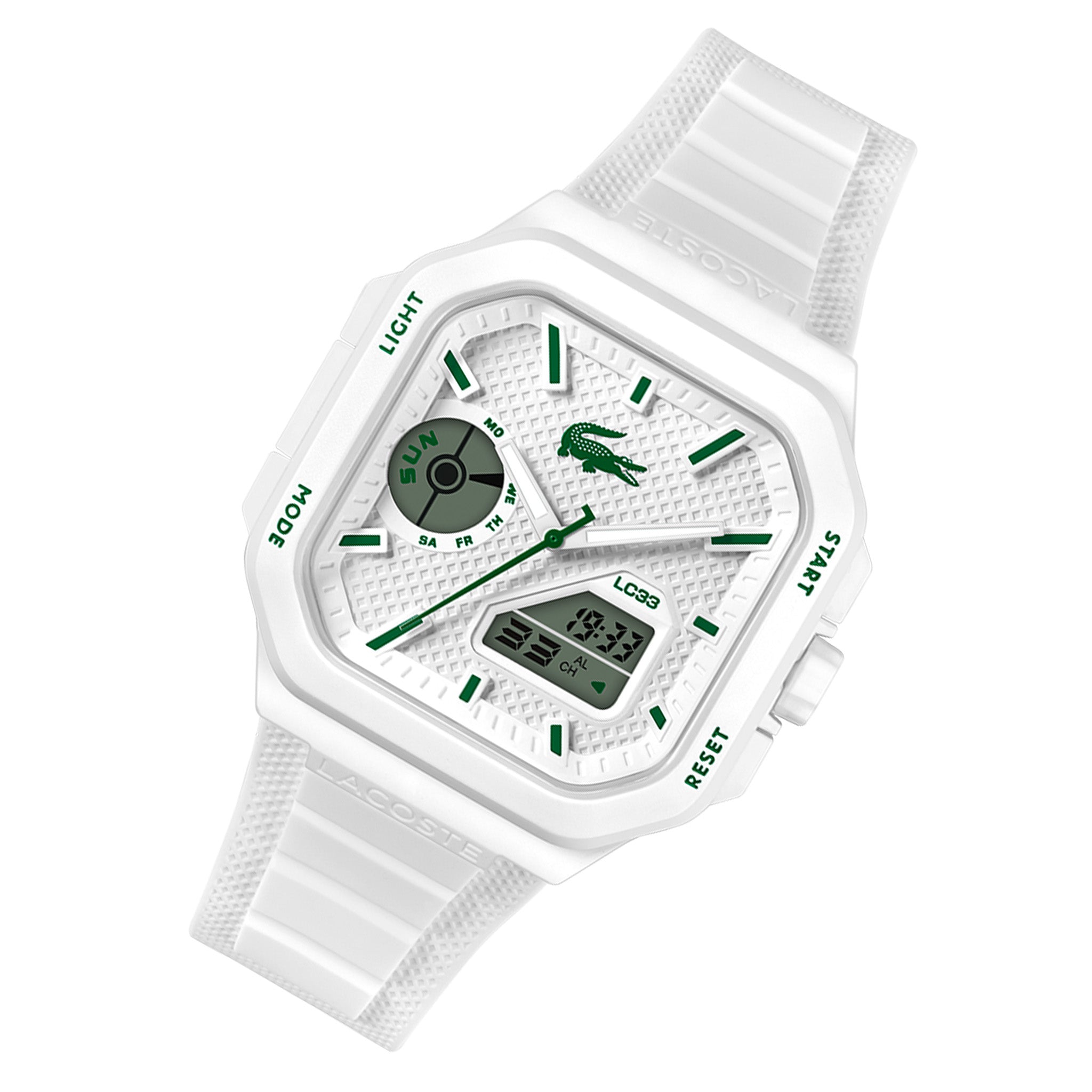 Lacoste Silicone White Dial Digital-Analogue Men's Watch - 2011506