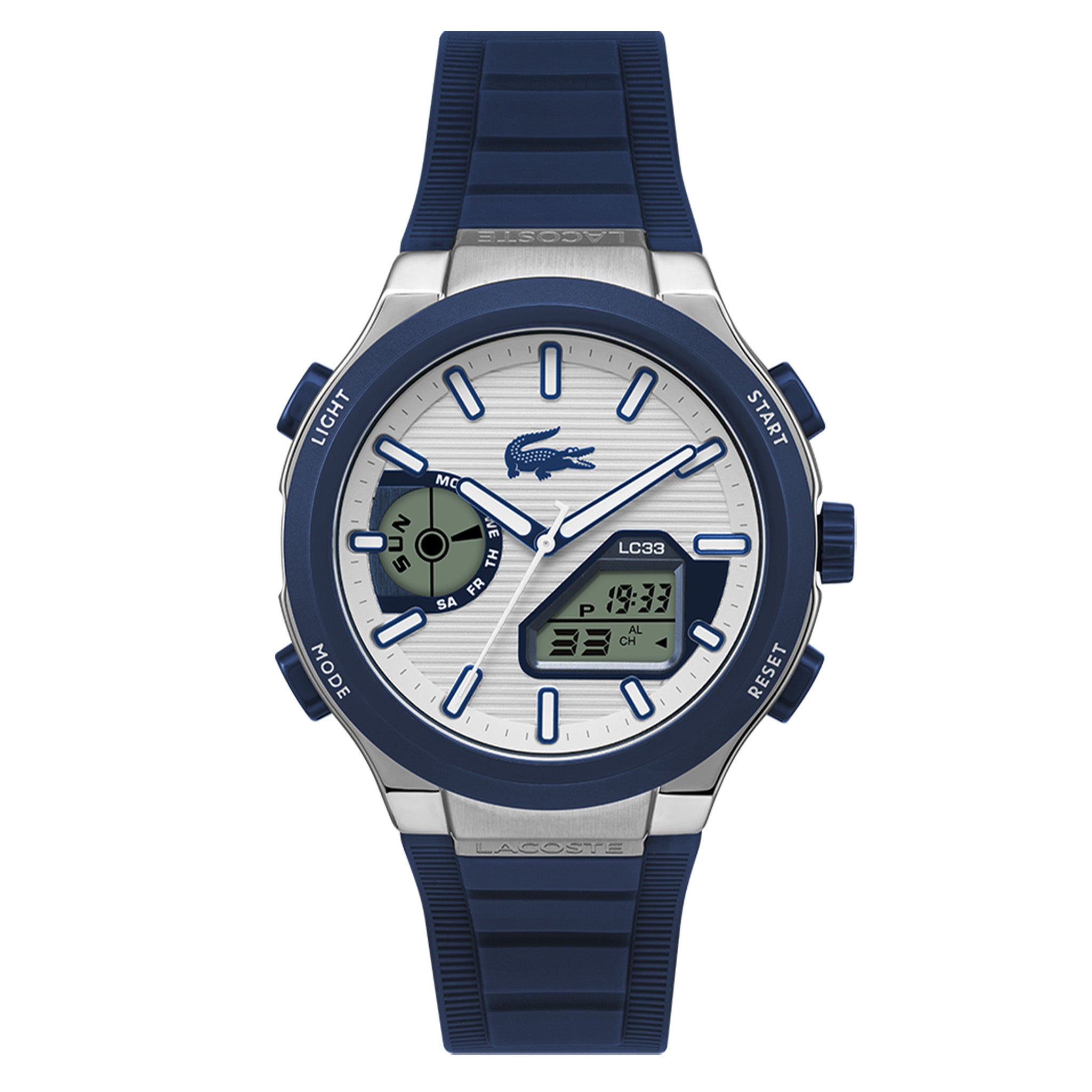 Lacoste Blue Silicone White Dial Men's Watch - 2011515