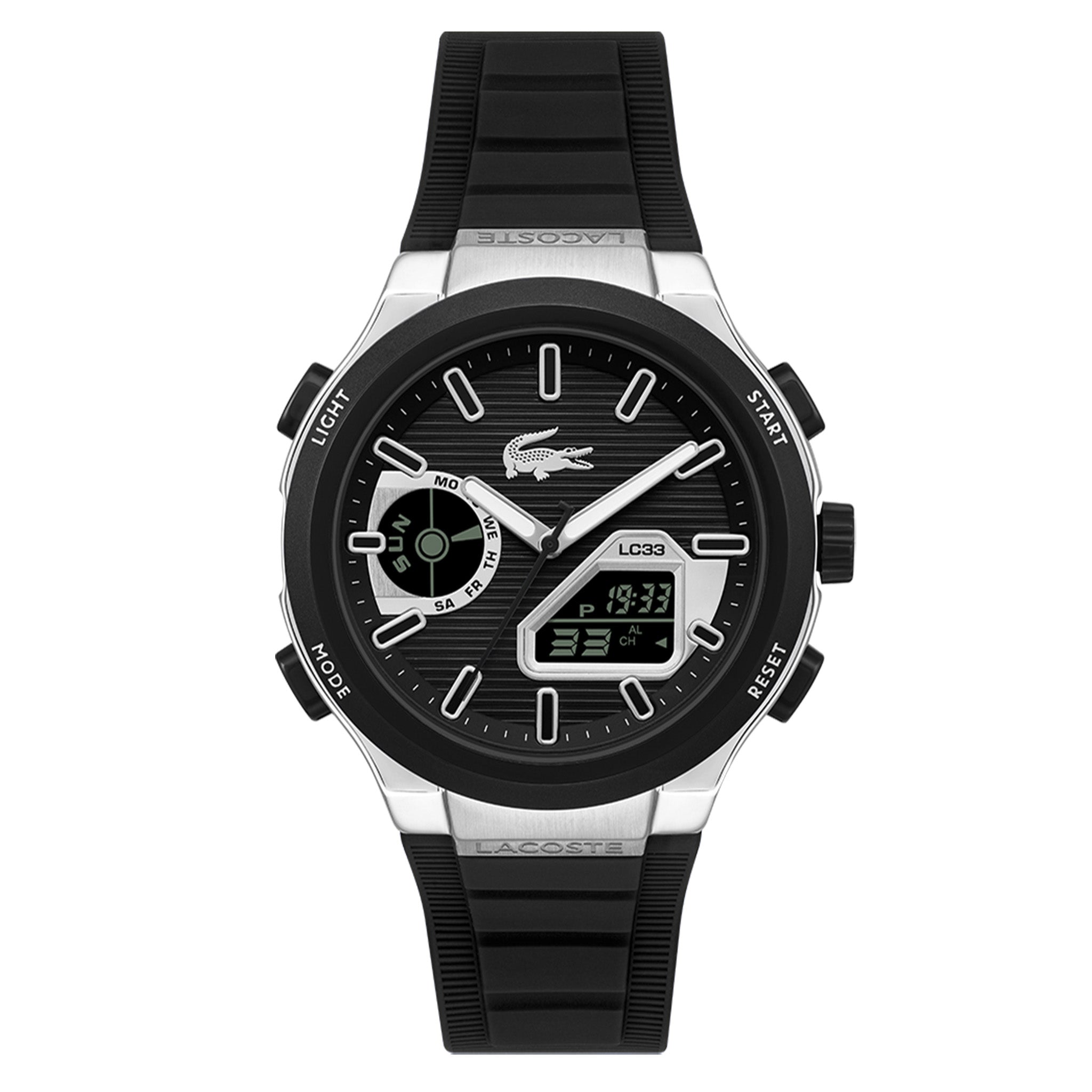 Lacoste Silicone Black Dial Men's Watch - 2011516