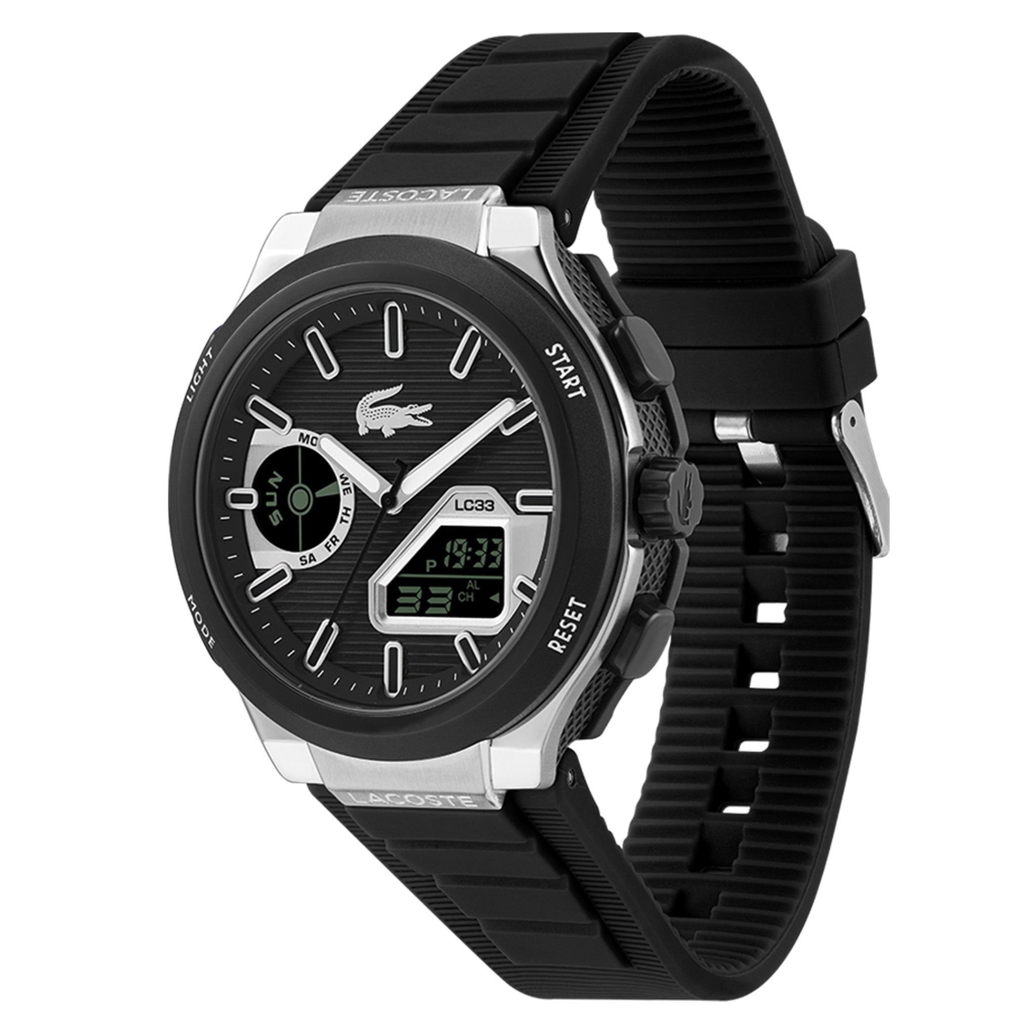 Lacoste Silicone Black Dial Analogue-Digital Men's Watch - 2011516