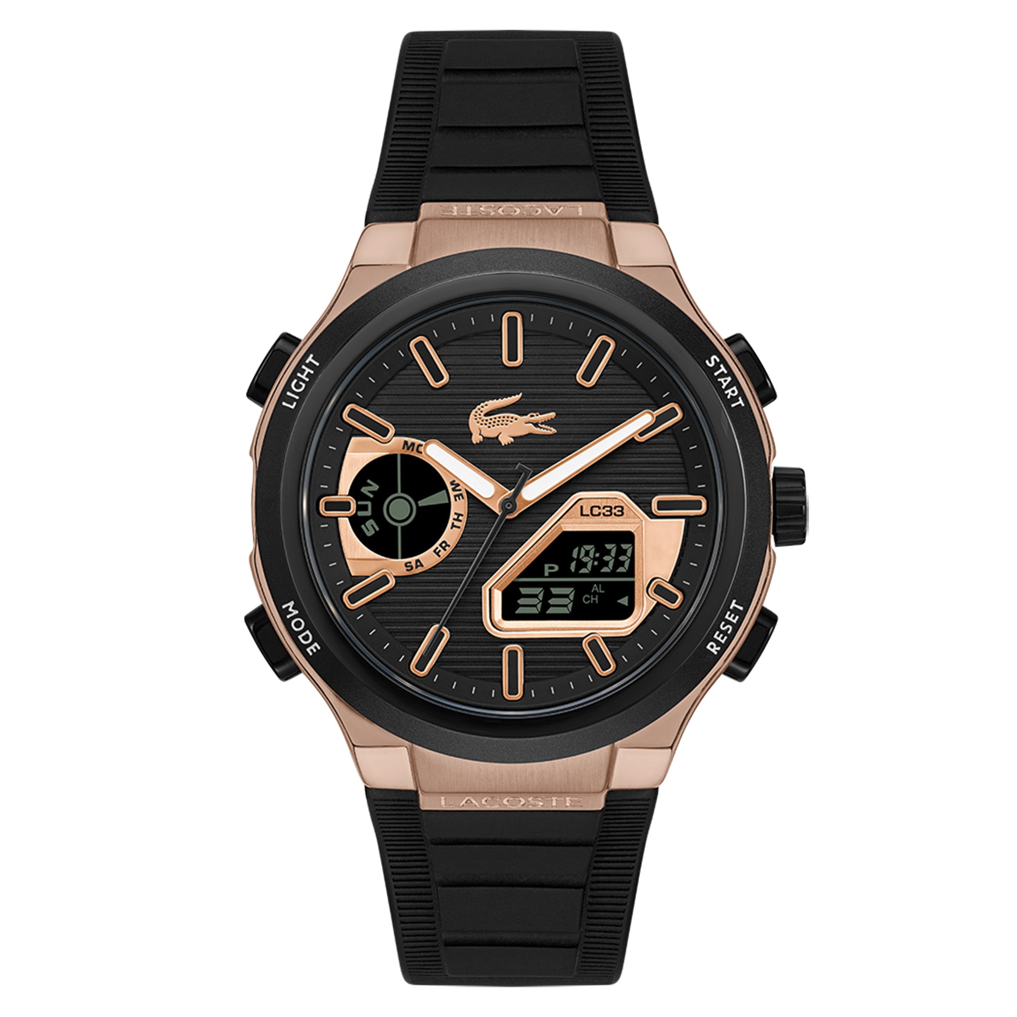 Lacoste Silicone Black Dial Men's Watch - 2011517