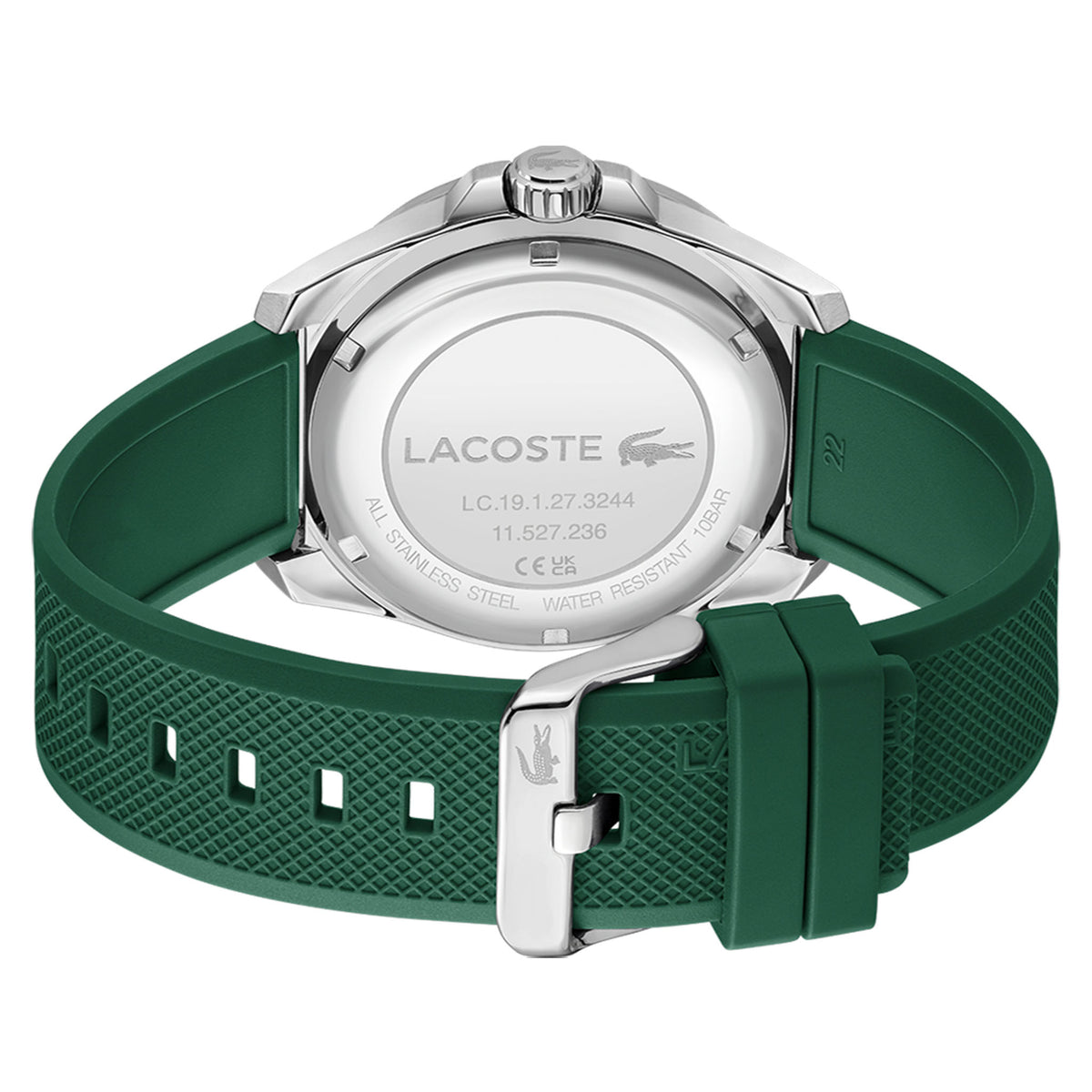 Lacoste Green Silicone White Dial Men's Watch - 2011519