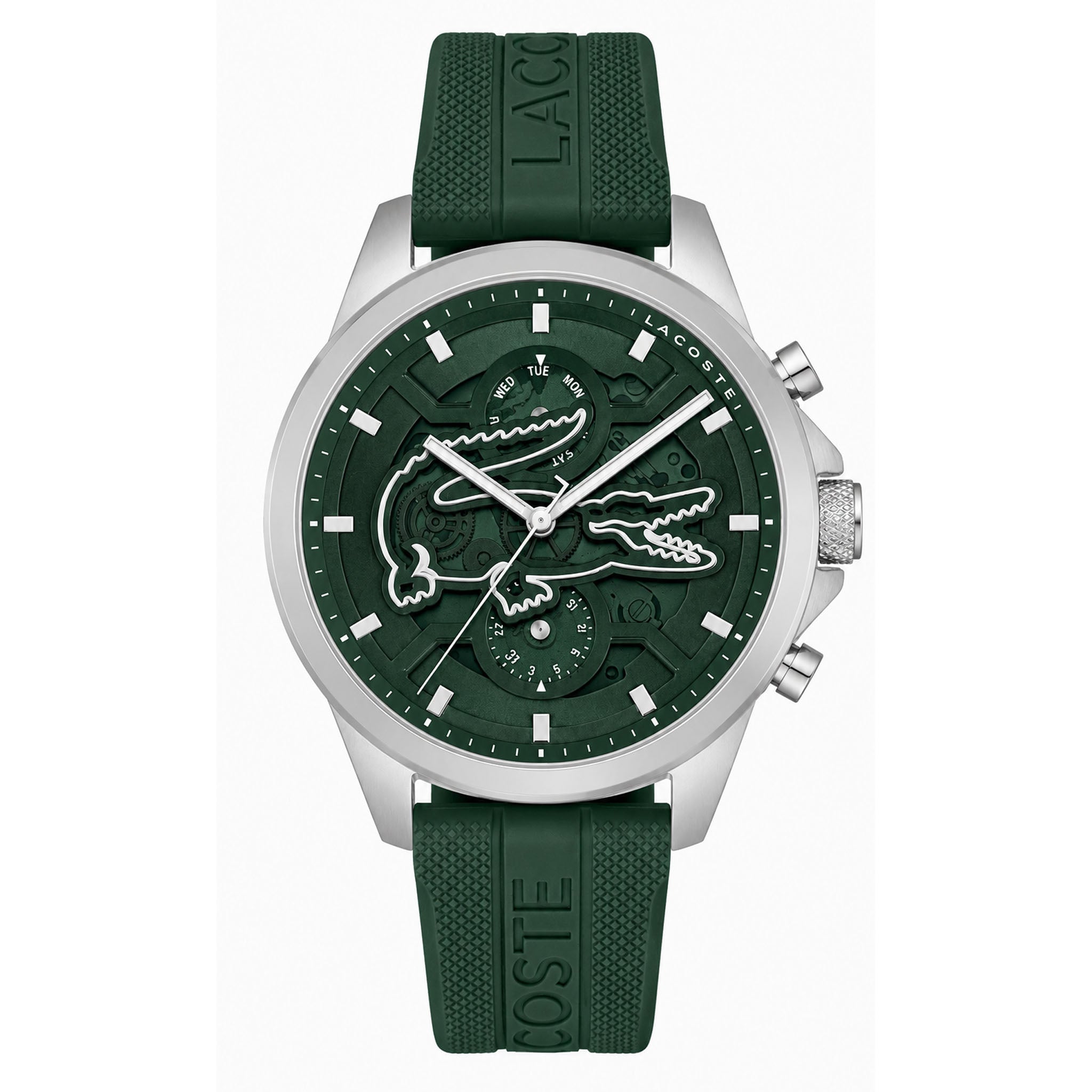 Lacoste Silicone Green Dial Multi-function Men's Watch - 2011536