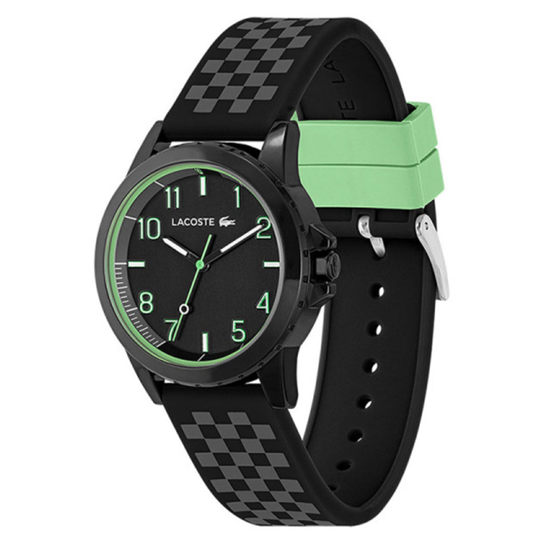 Lacoste Black & Grey Silicone Black Dial Unisex Watch - 2020149