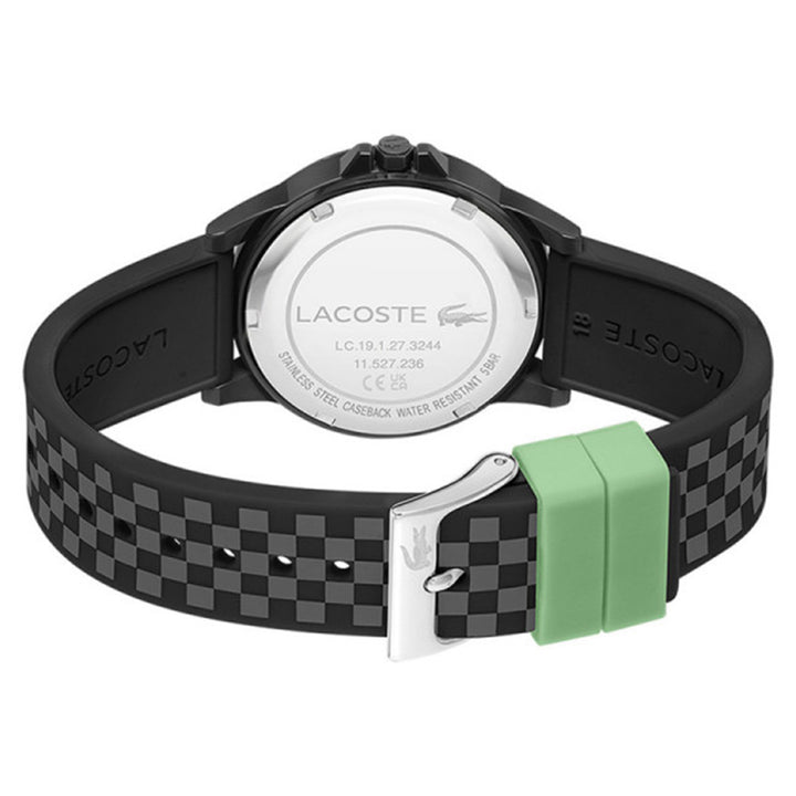 Lacoste Black & Grey Silicone Black Dial Unisex Watch - 2020149