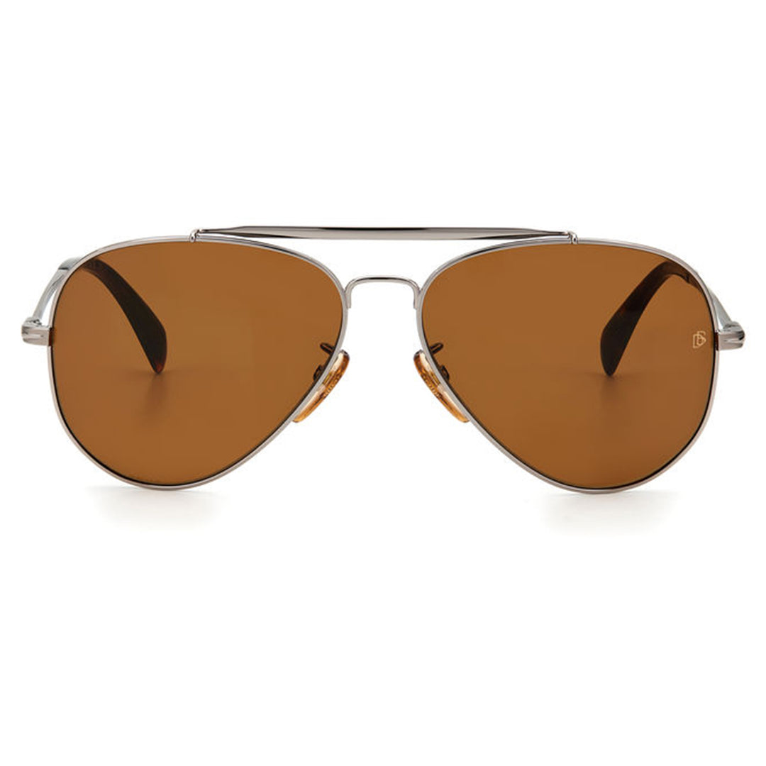 David Beckham Men's Sunglasses Pilot Frame Brown Lens - Db 1004/S