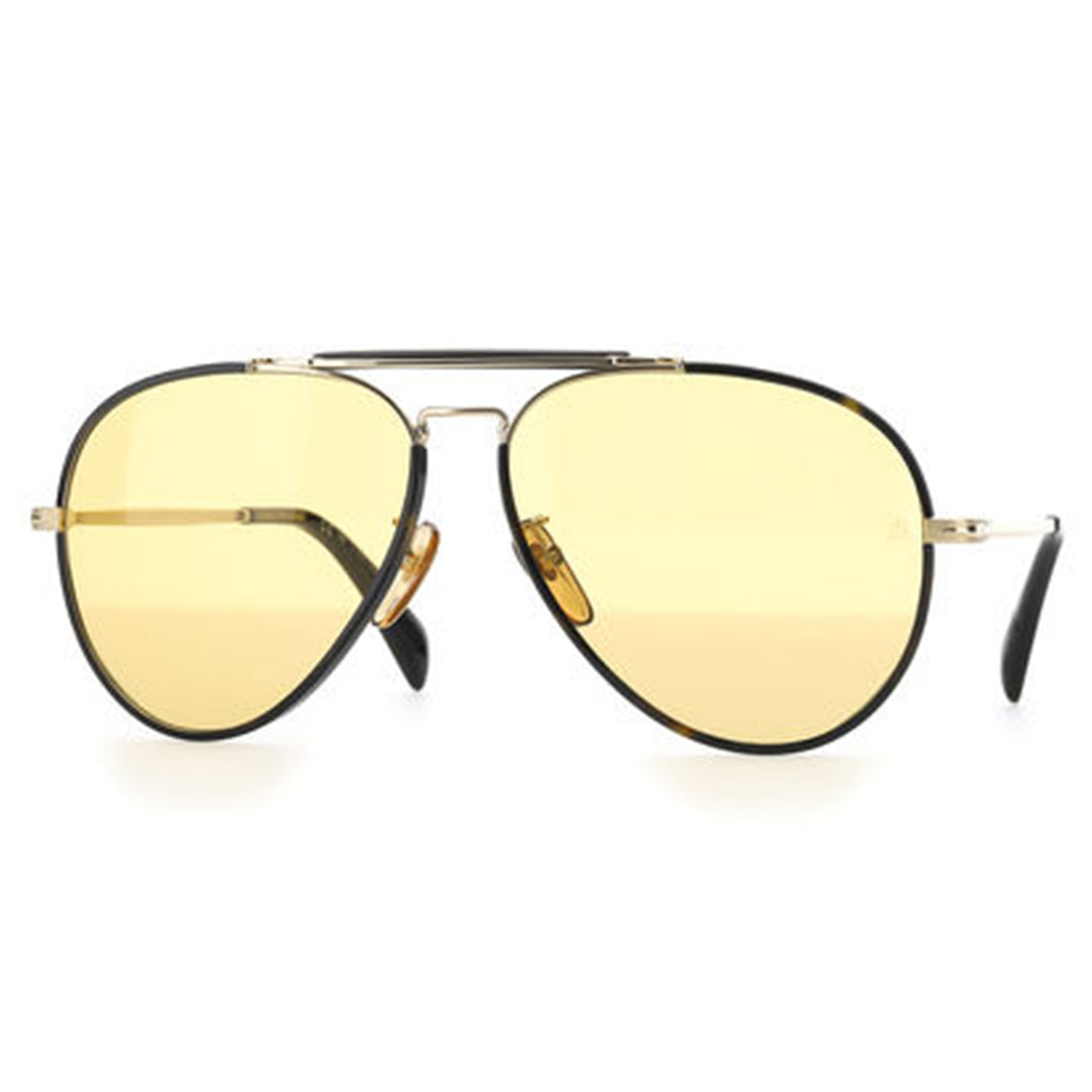 David Beckham Men's Sunglasses Pilot Frame Yellow Photocromatic Lens - Db 7003/S