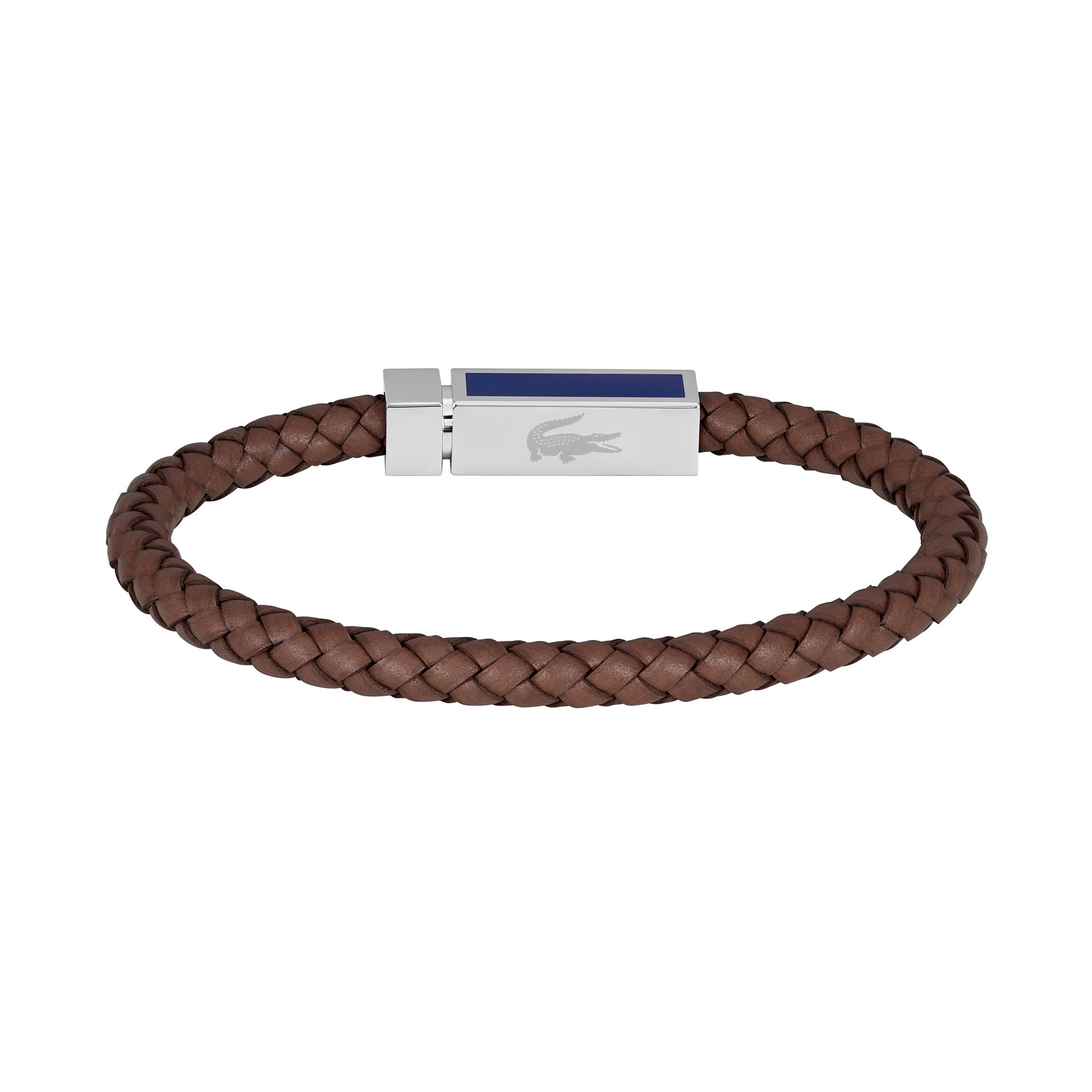 Lacoste Jewellery Stainless Steel & Brown Leather Men's Leather Bracelet - 2040450