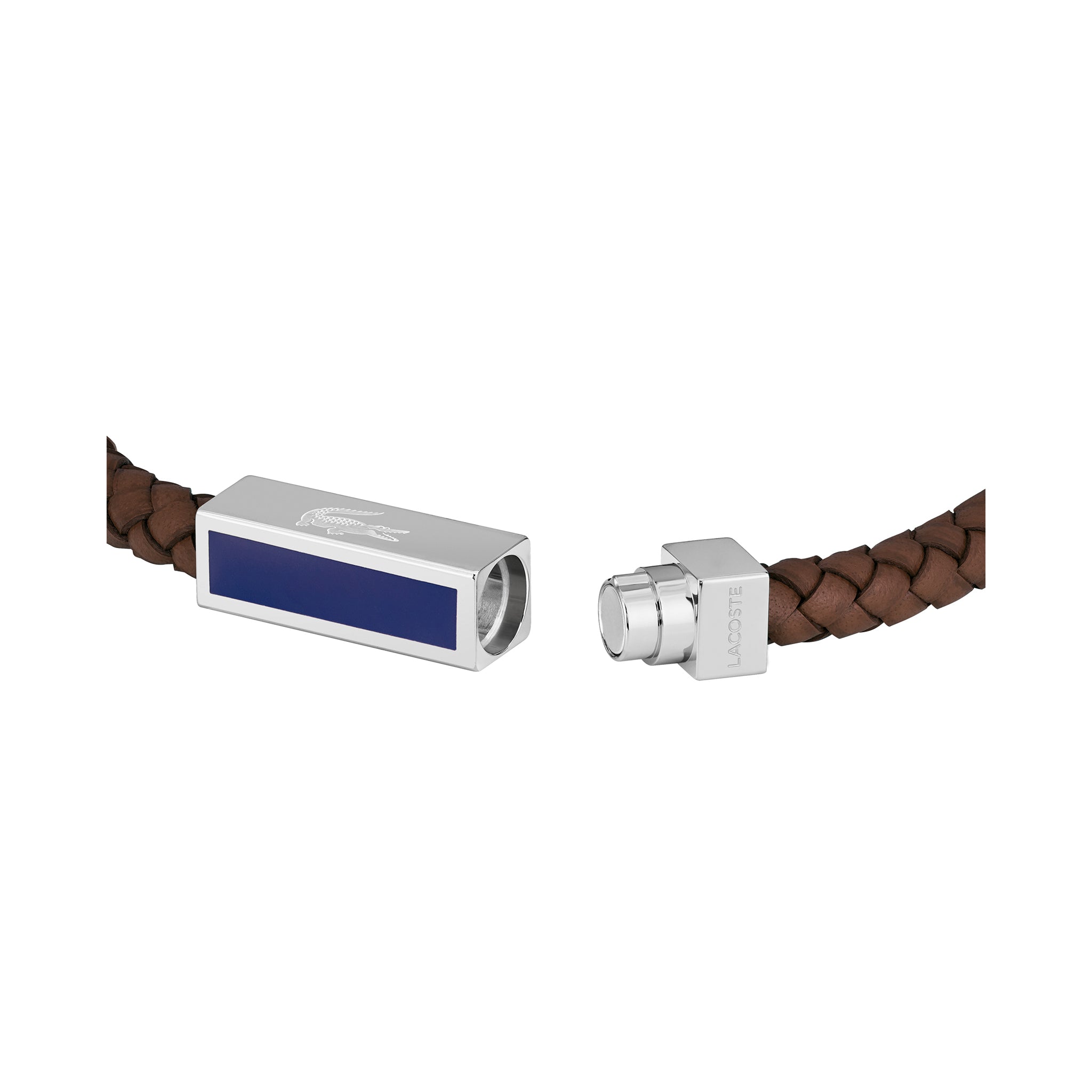 Lacoste Jewellery Stainless Steel & Brown Leather Men's Leather Bracelet - 2040450