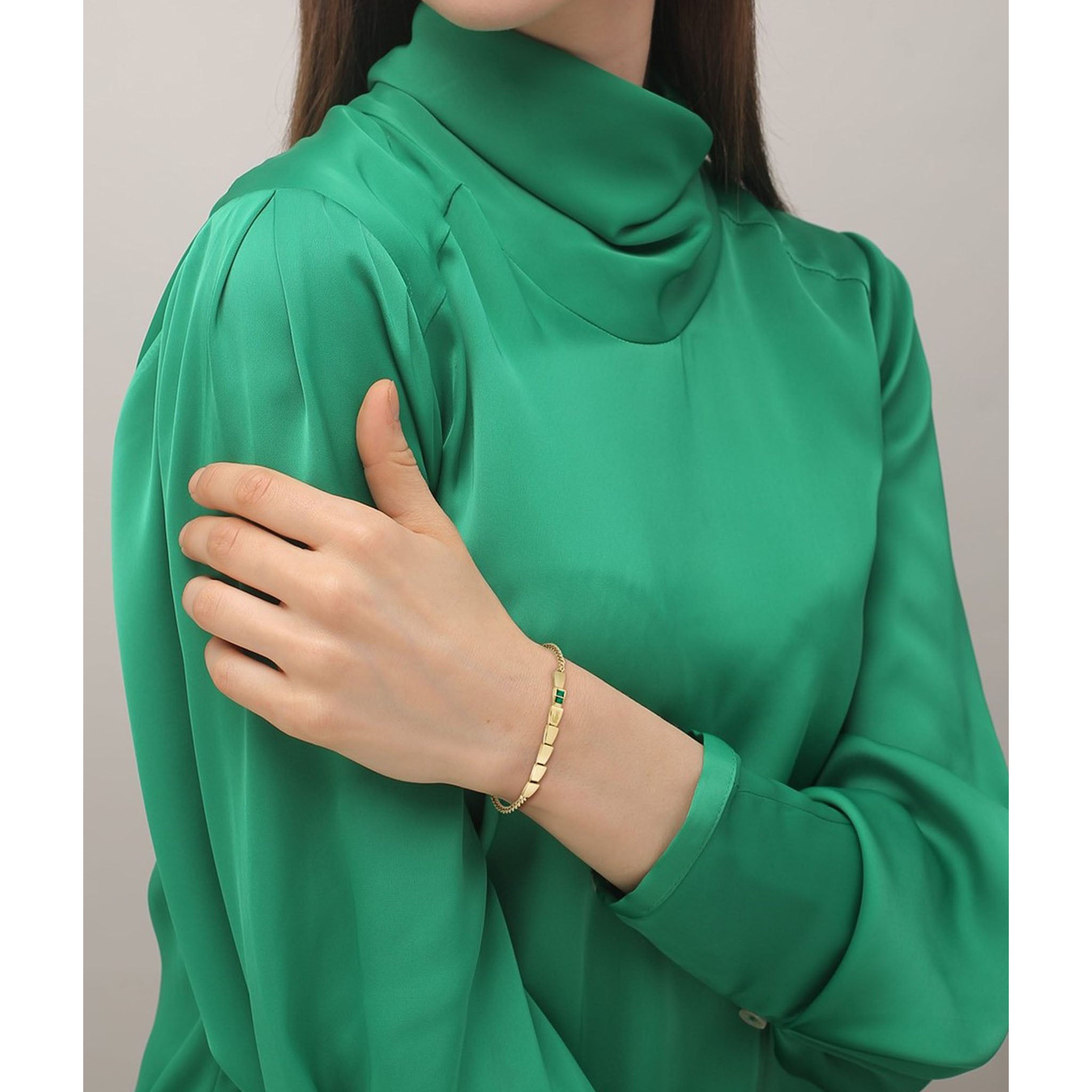 Lacoste Jewellery Gold Steel & Crystals Women's Chain Bracelet - 2040582