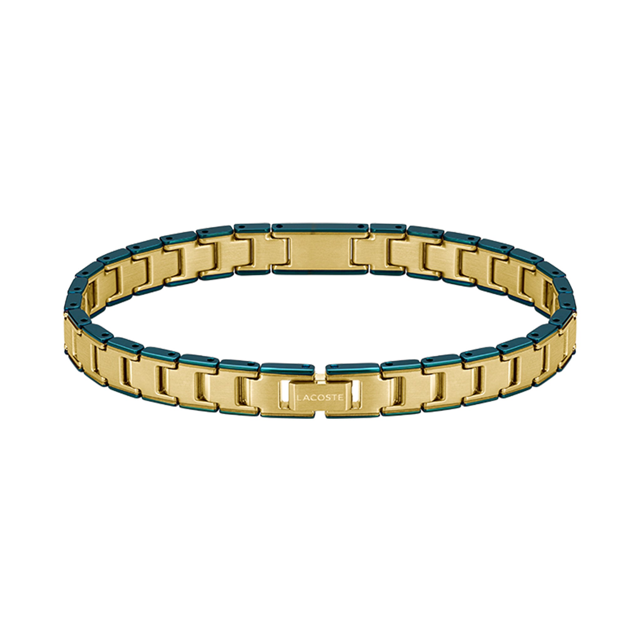 Lacoste Jewellery Gold Steel & Green Steel Men's Link Bracelet - 2040587