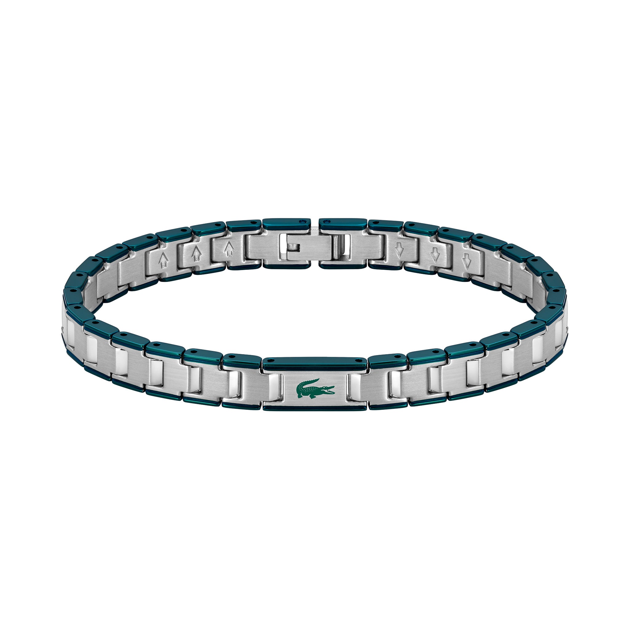 Lacoste Jewellery Stainless Steel & Green Steel Men's Link Bracelet - 2040590