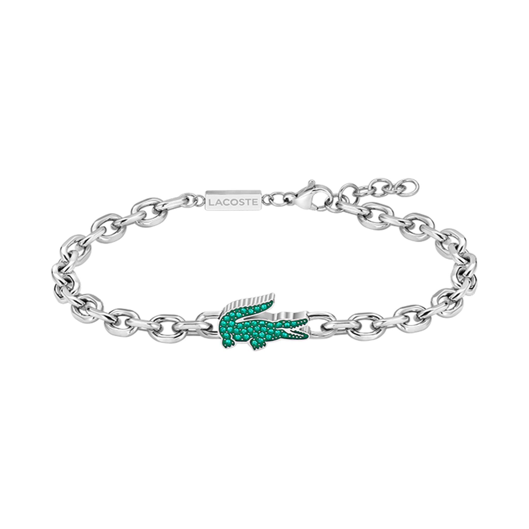 Lacoste Jewellery Stainless Steel & Crystals Unisex Chain & Charm Bracelet - 2040610