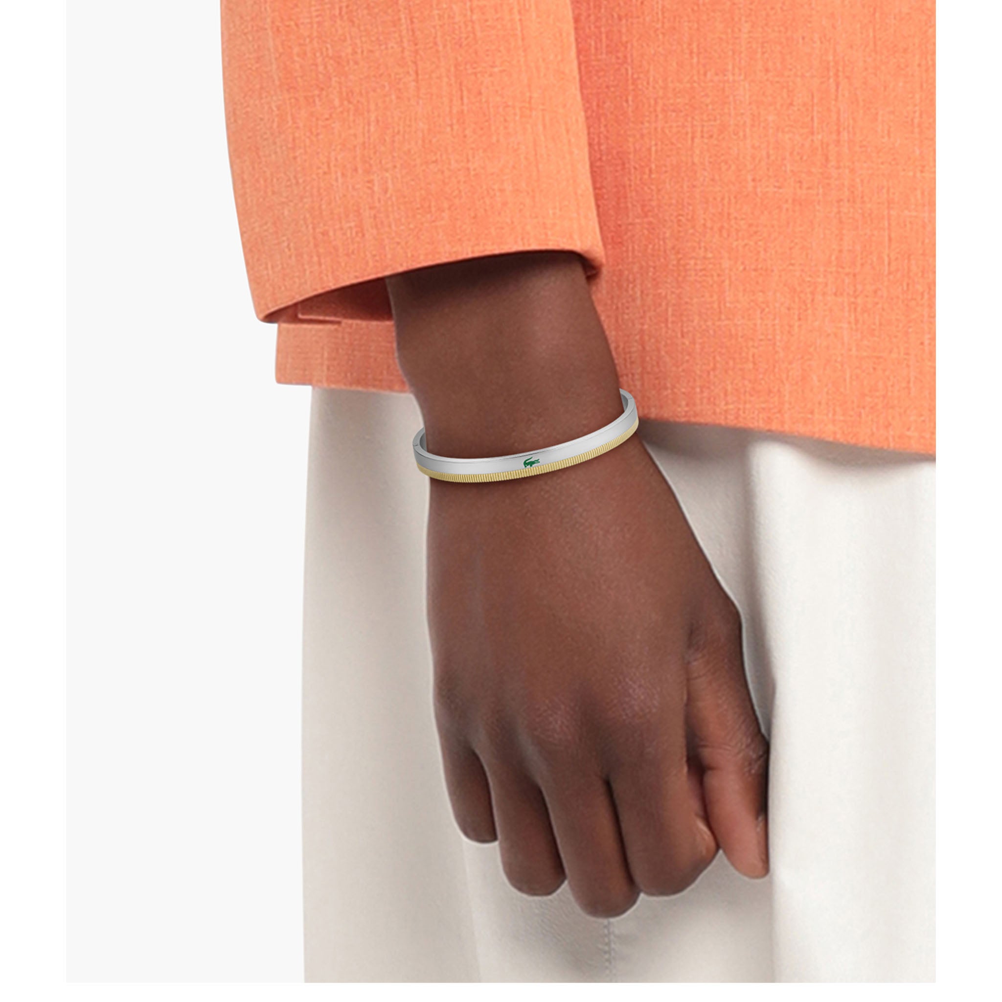 Lacoste Jewellery Two-Tone Steel Women's Hinge Bangle - 2040618