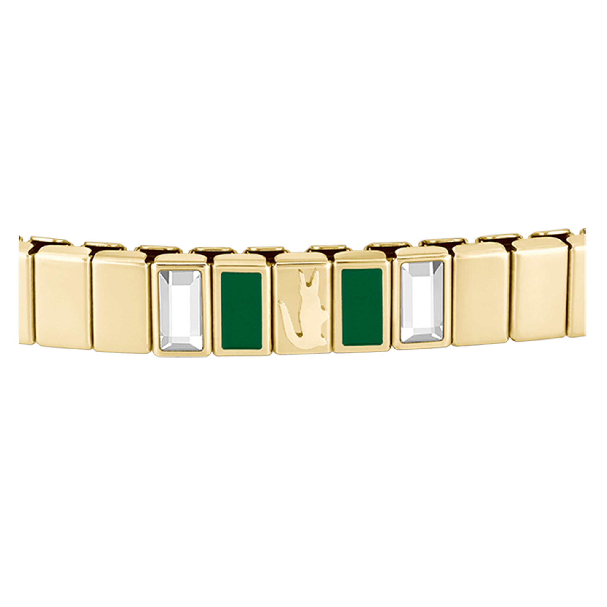 Lacoste Jewellery Gold Steel & Crystals Women's Stretch Bracelet - 2040655