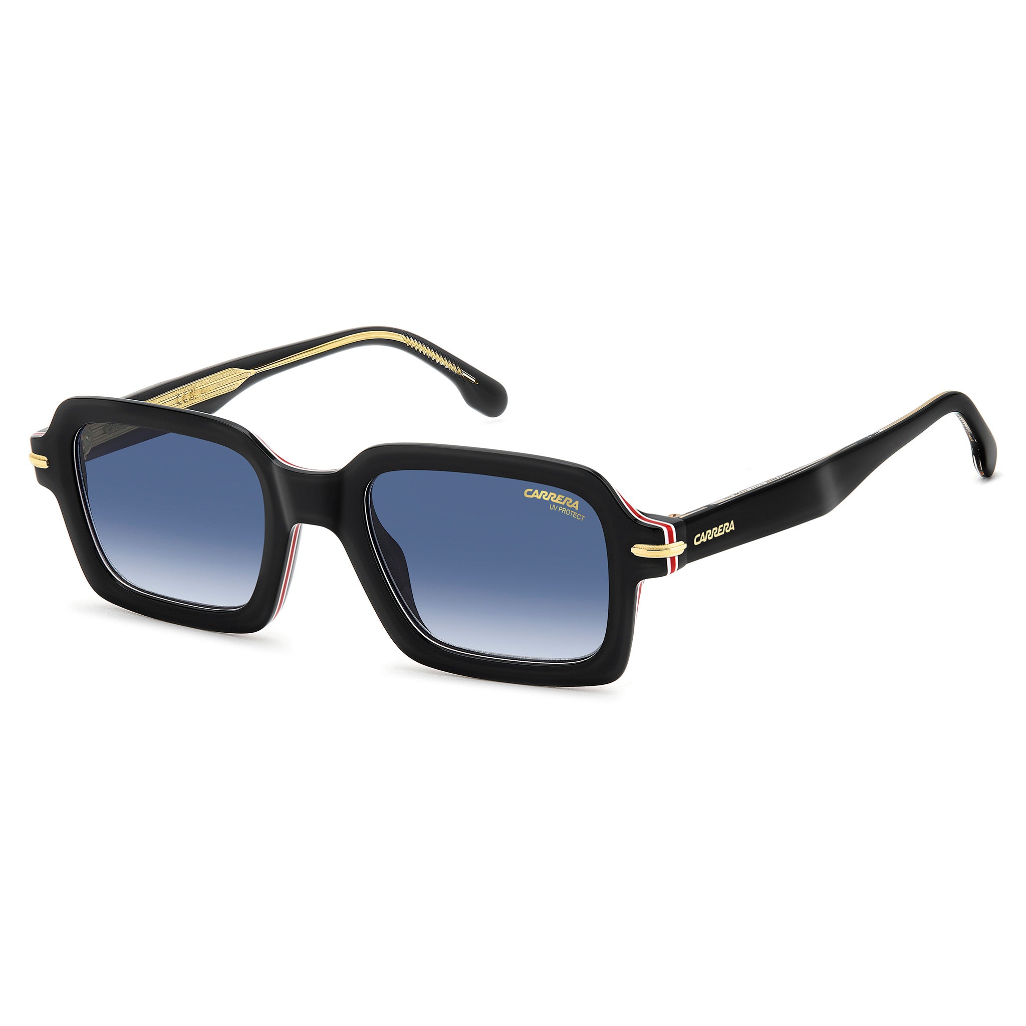 Carrera Men Sunglasses Rectangular Frame Dark Blue Shaded Lens - Carrera 358/S