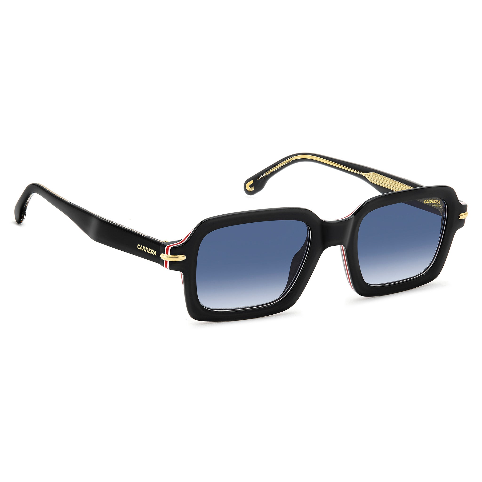 Carrera Men Sunglasses Rectangular Frame Dark Blue Shaded Lens - Carrera 358/S