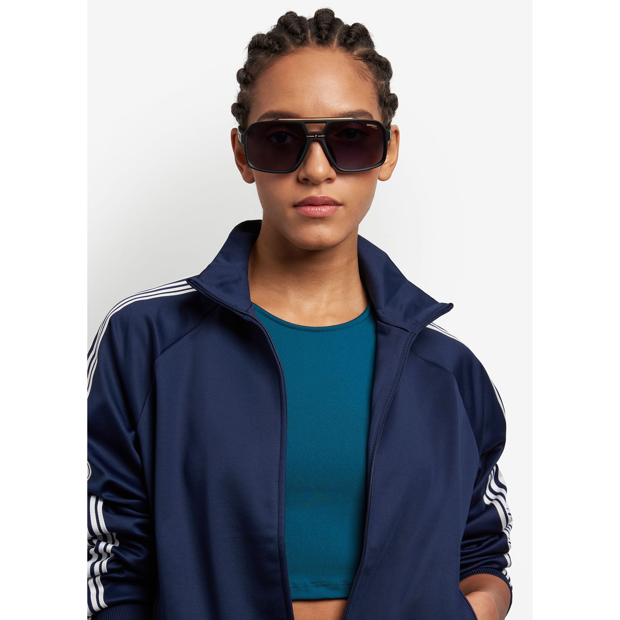 Carrera Unisex Sunglasses Rectangular Frame Dark Grey Shaded Lens - C Sport 03/S