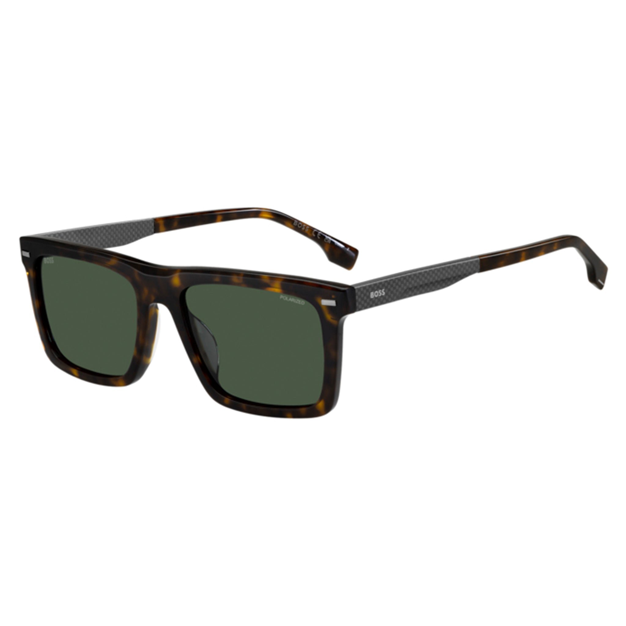 BOSS by Hugo Boss Men Sunglasses Rectangular Frame Green Polarized Lens - Boss 1765/G/S